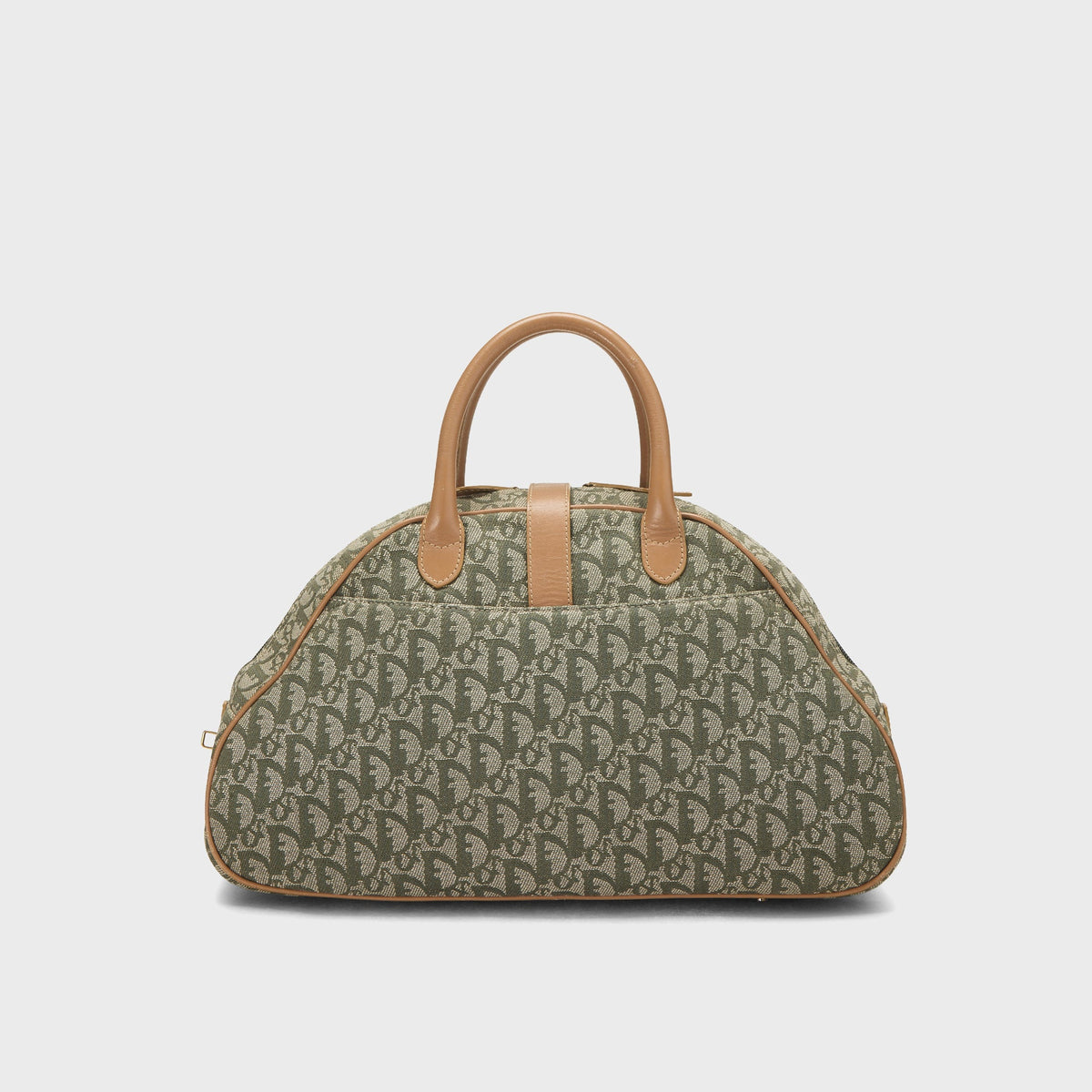 WGACA Christian Dior Double Saddle Bowler Bag - Green / Brown