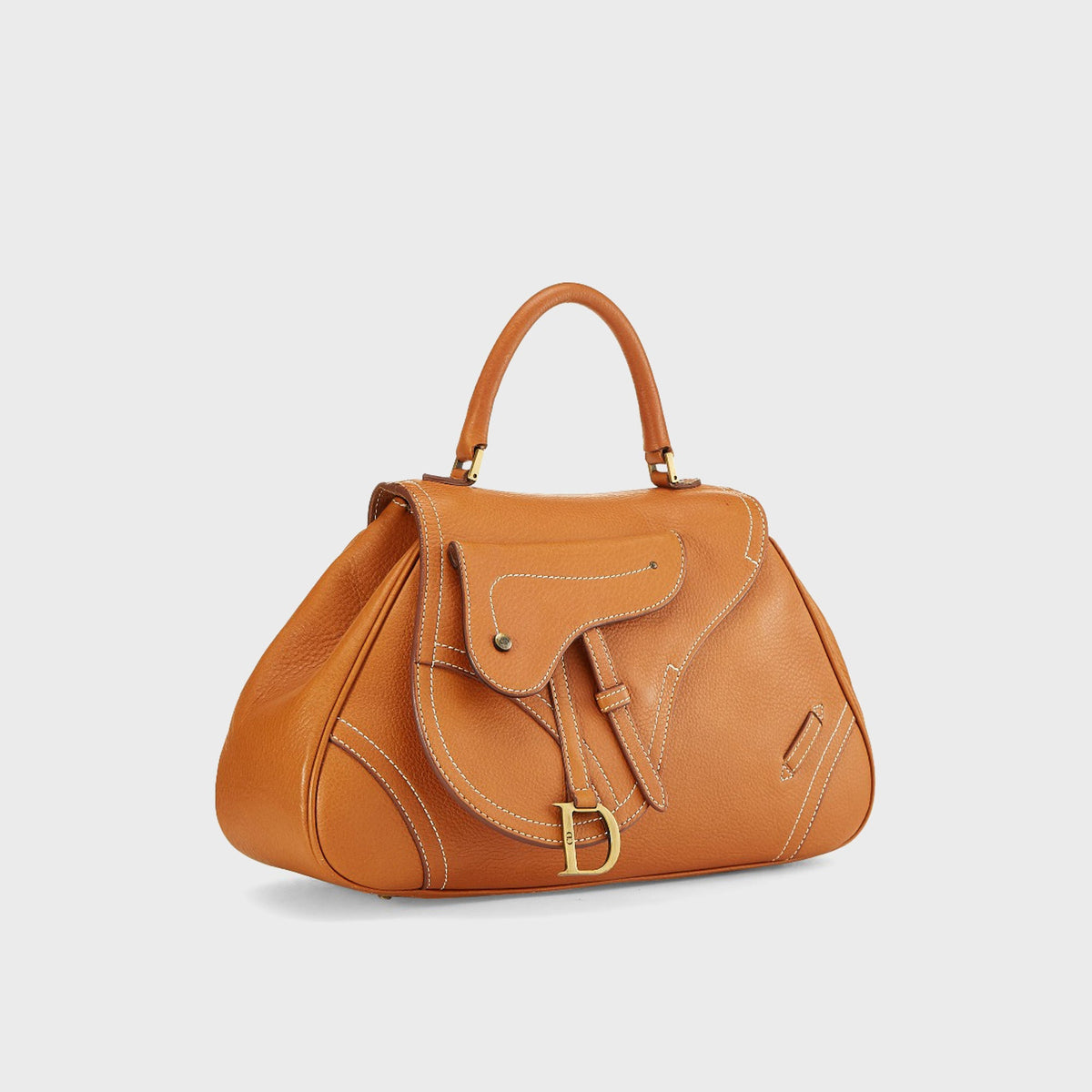 WGACA Christian Dior Saddle Bowler Bag - Tan
