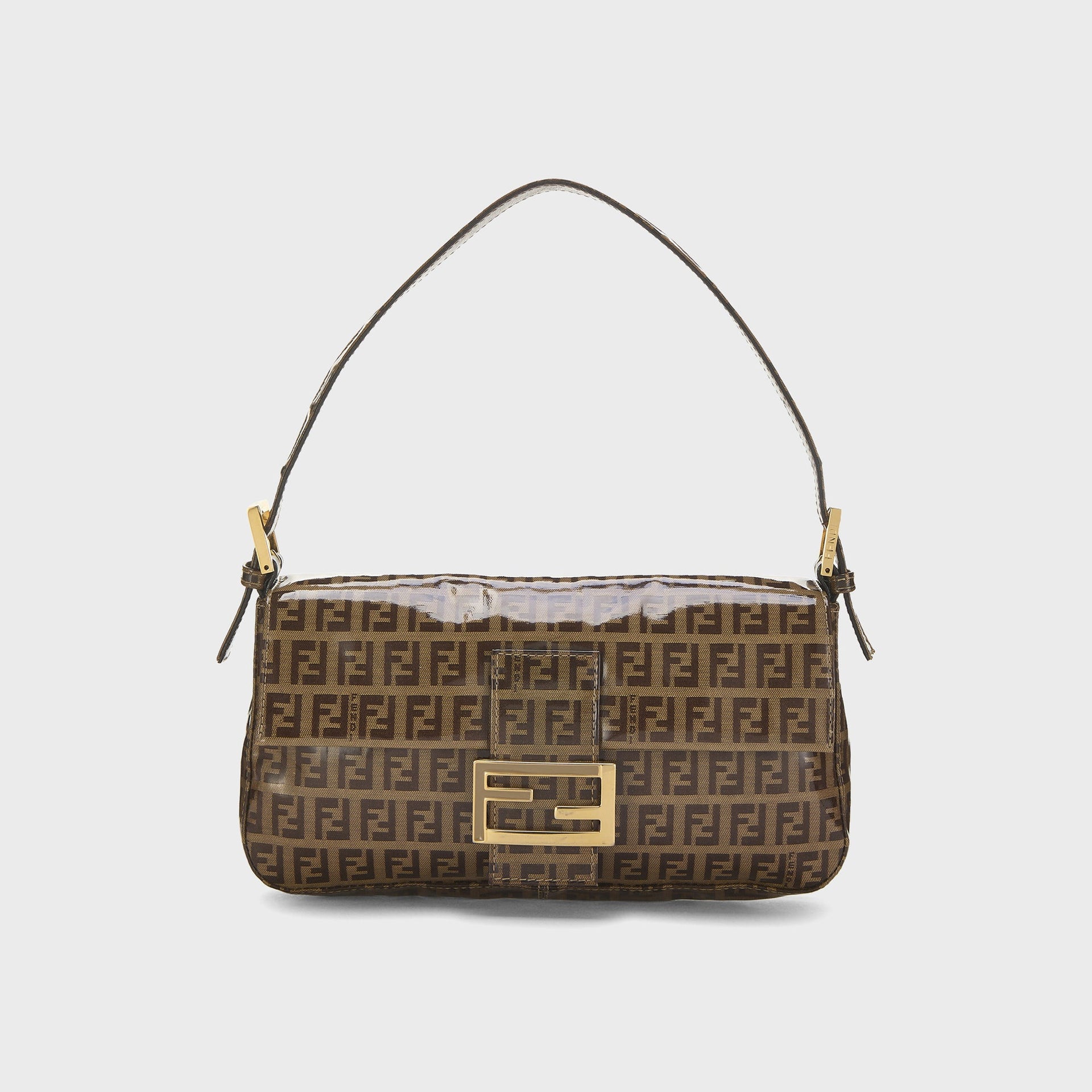 WGACA Fendi Vinyl Baguette Bag - Brown