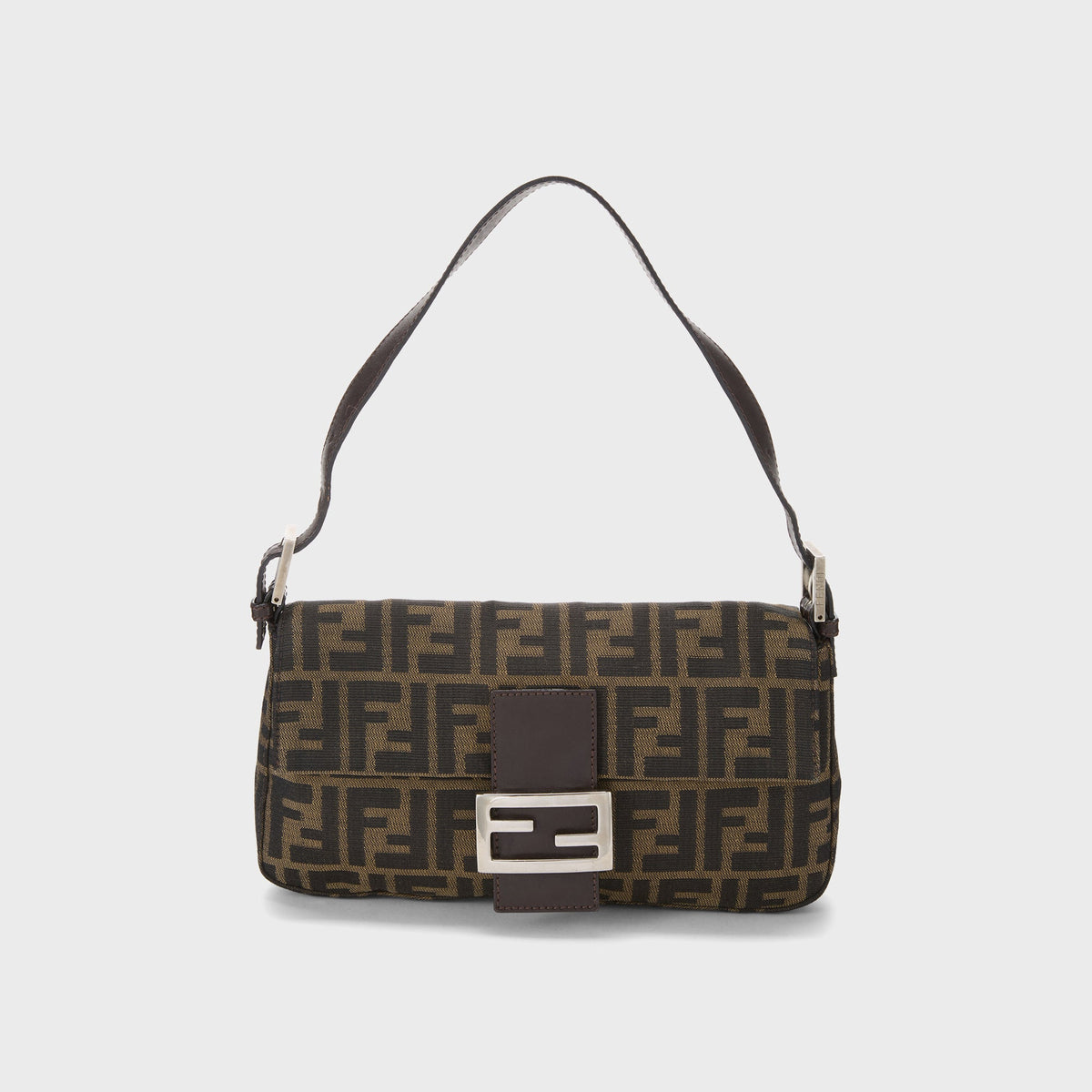 WGACA Fendi Zucca Canvas Baguette Bag - Brown