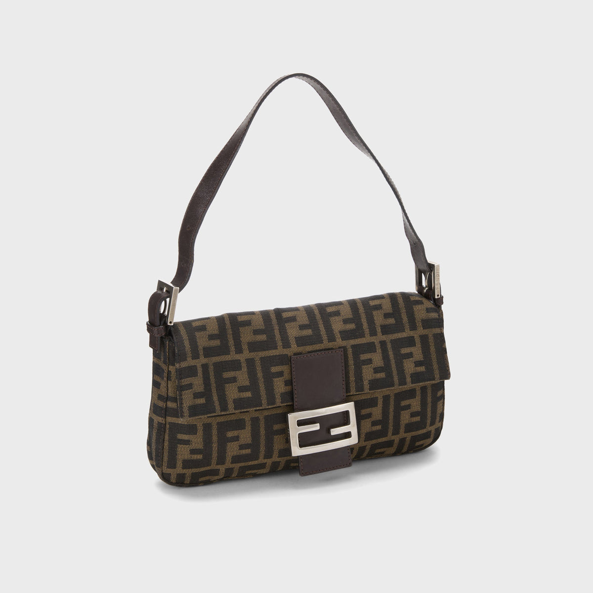 WGACA Fendi Zucca Canvas Baguette Bag - Brown