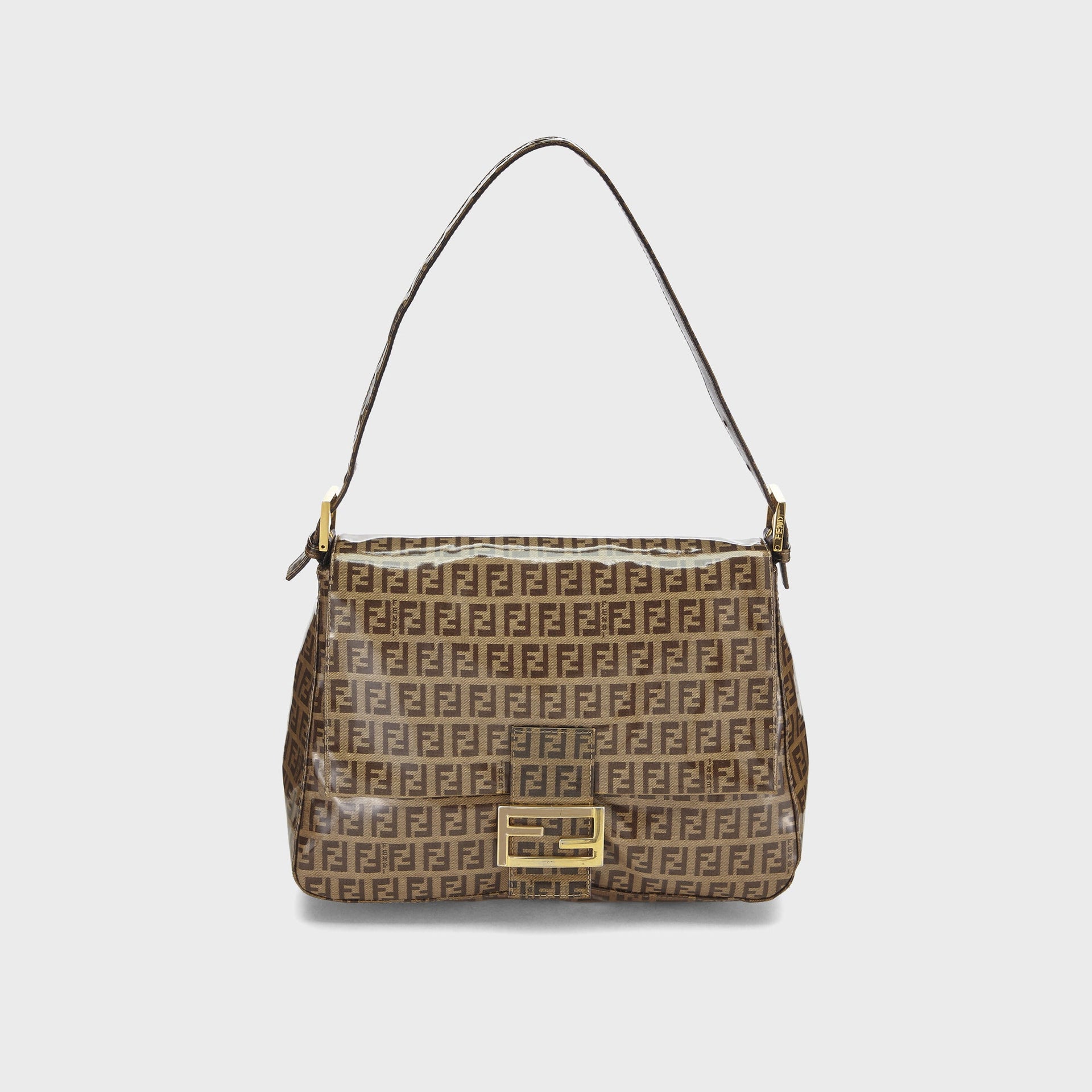 WGACA Fendi Patent Mamma Shoulder Bag - Brown