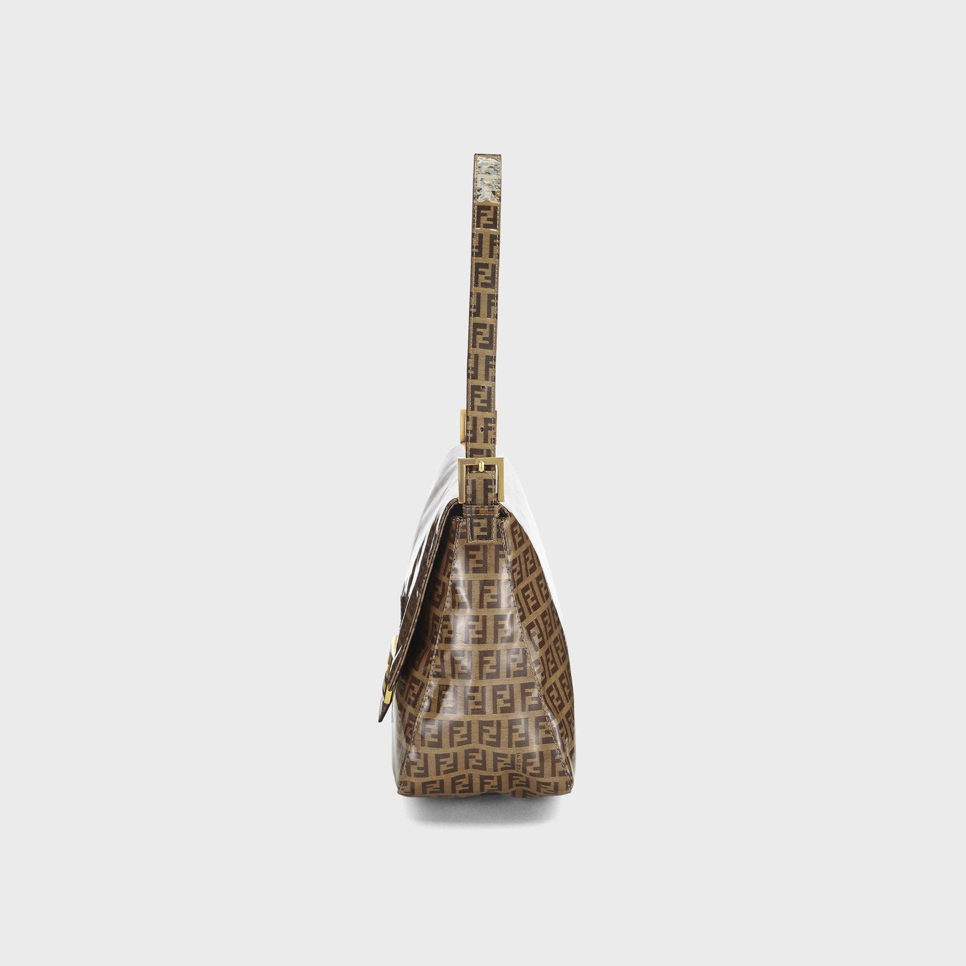 WGACA Fendi Patent Mamma Shoulder Bag - Brown