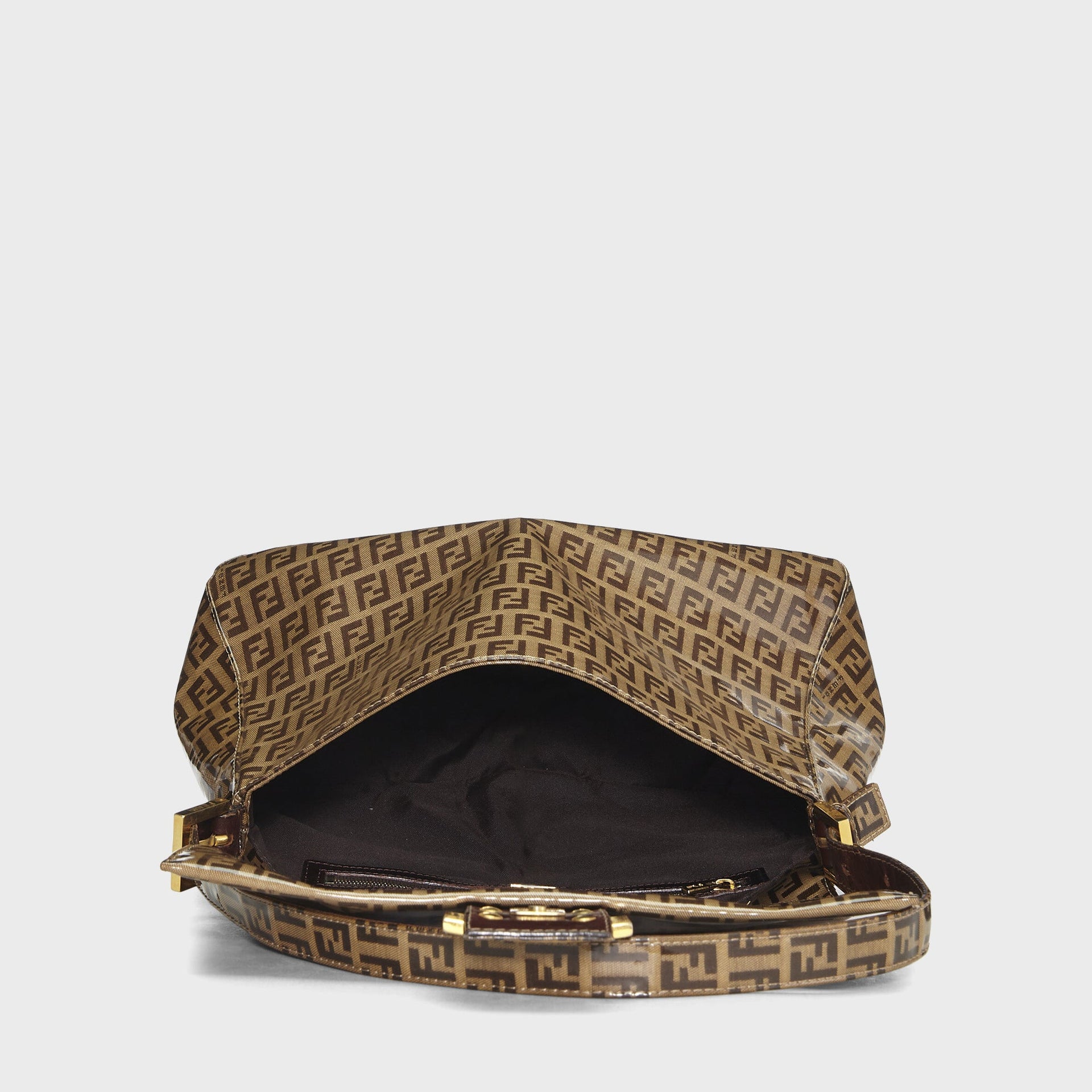 WGACA Fendi Patent Mamma Shoulder Bag - Brown