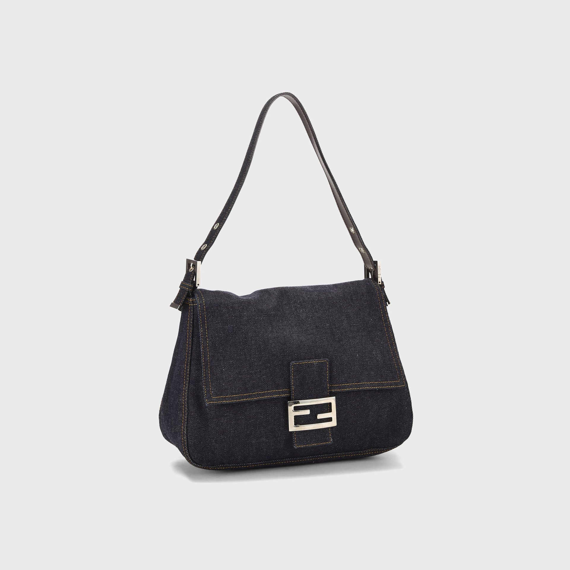 WGACA Fendi Denim Mama Baguette Bag - Blue