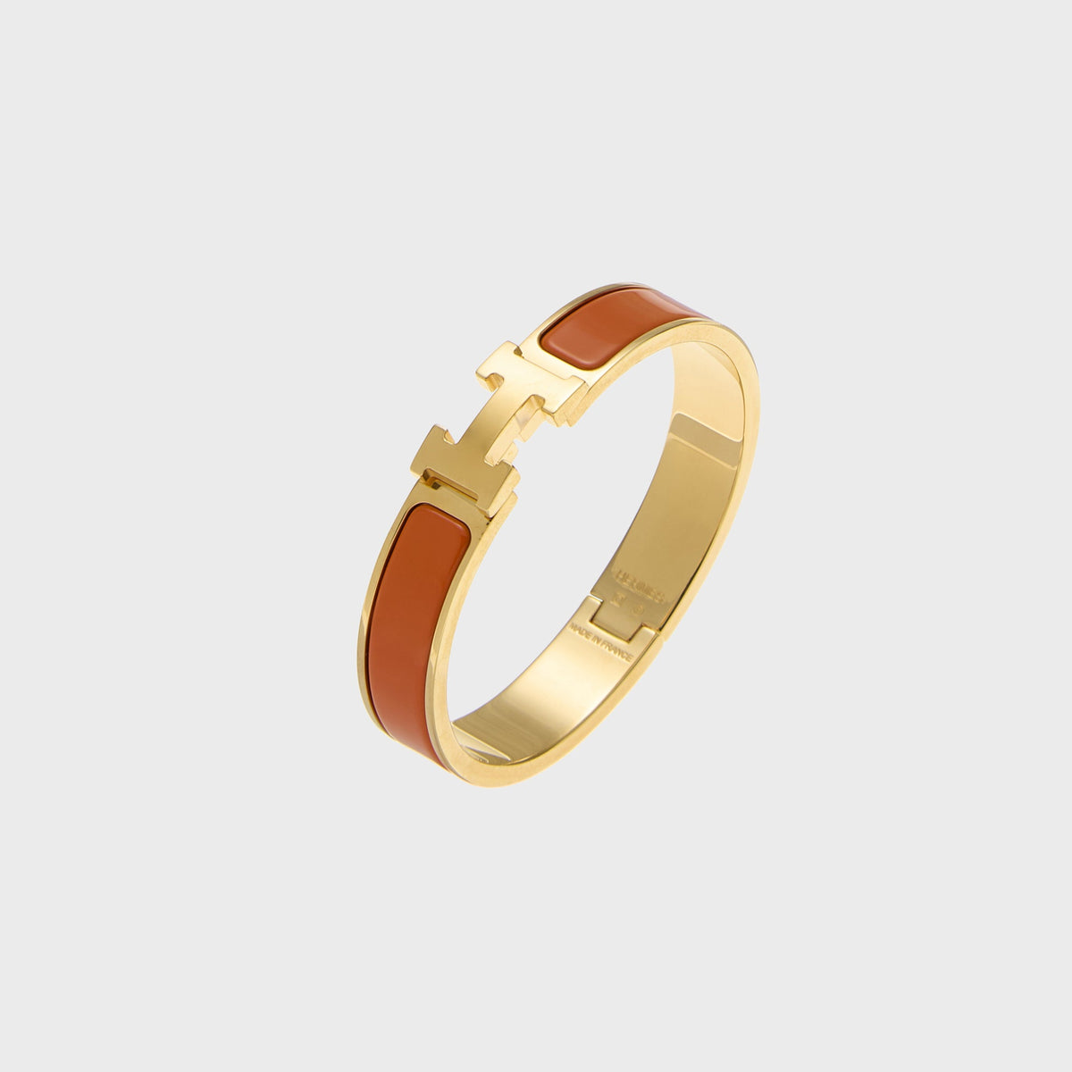 WGACA Hermes Clic Clac Narrow Bracelet - Orange / Gold