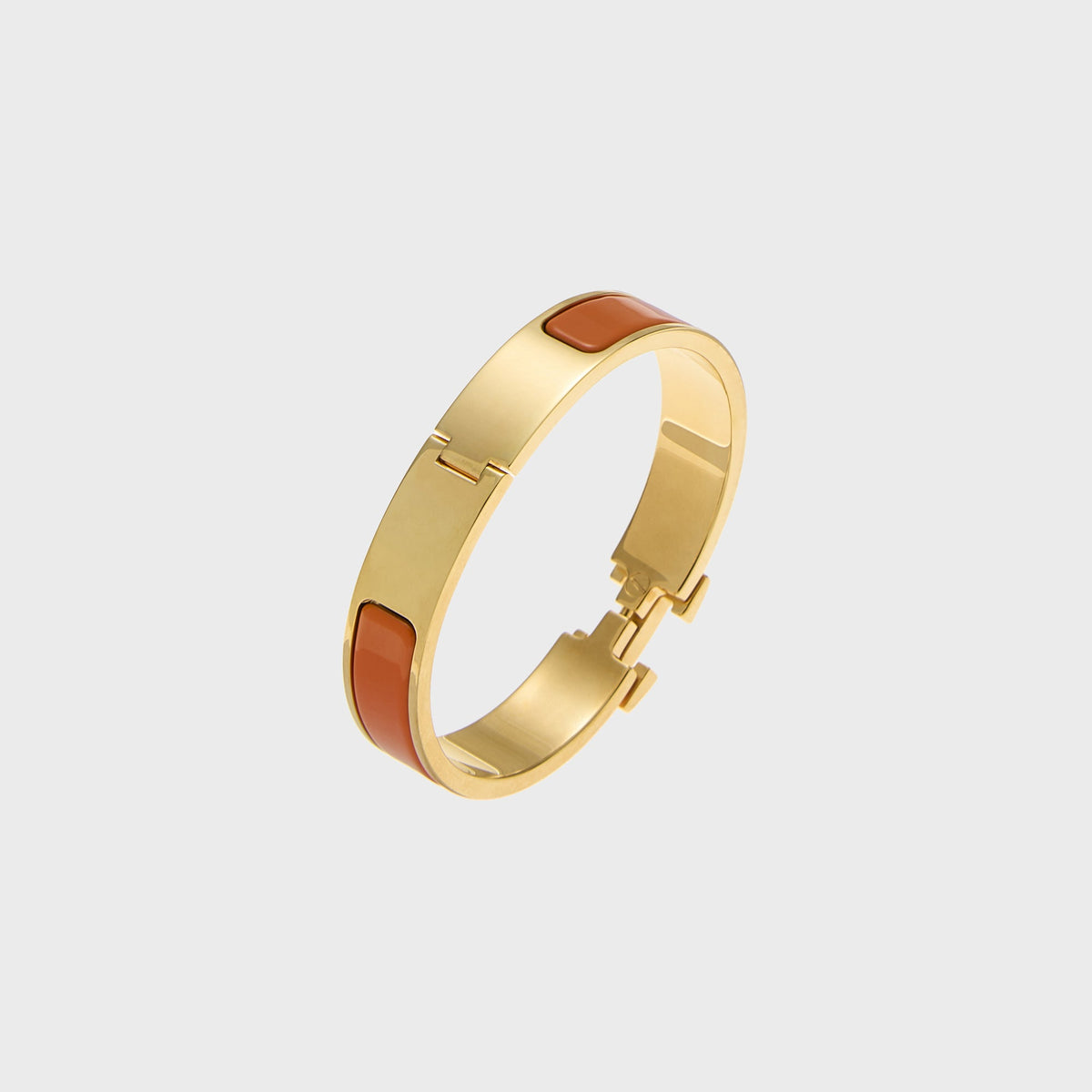 WGACA Hermes Clic Clac Narrow Bracelet - Orange / Gold