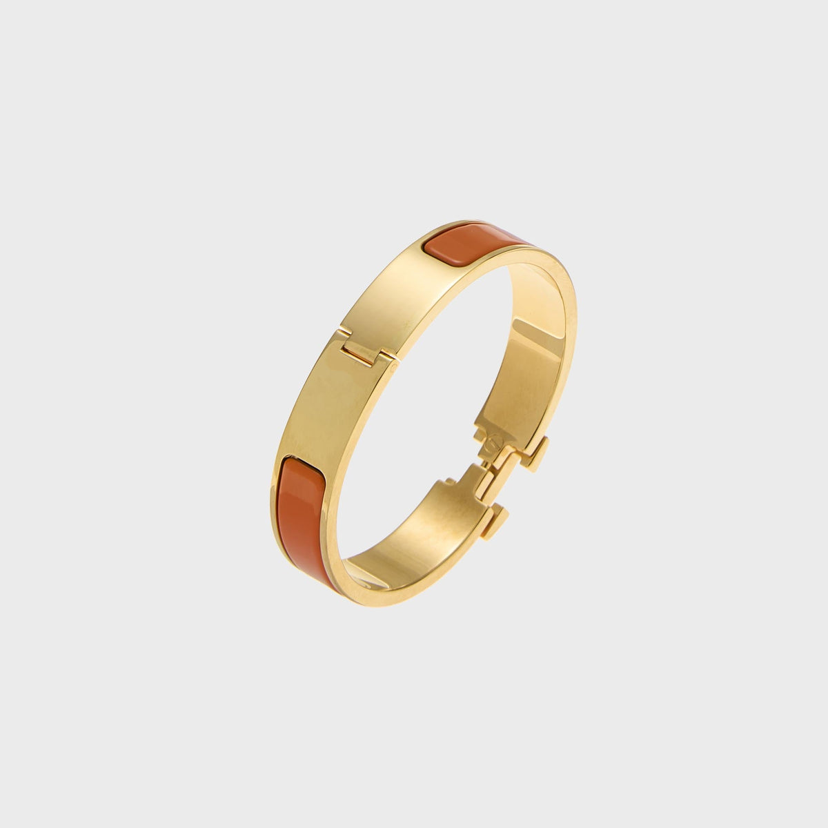 WGACA Hermes Clic Clac Narrow Bracelet - Orange / Gold