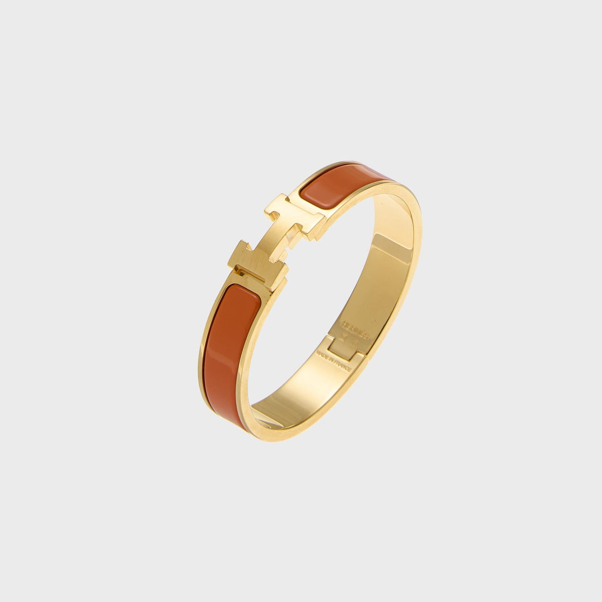 WGACA Hermes Clic Clac Narrow Bracelet - Orange / Gold