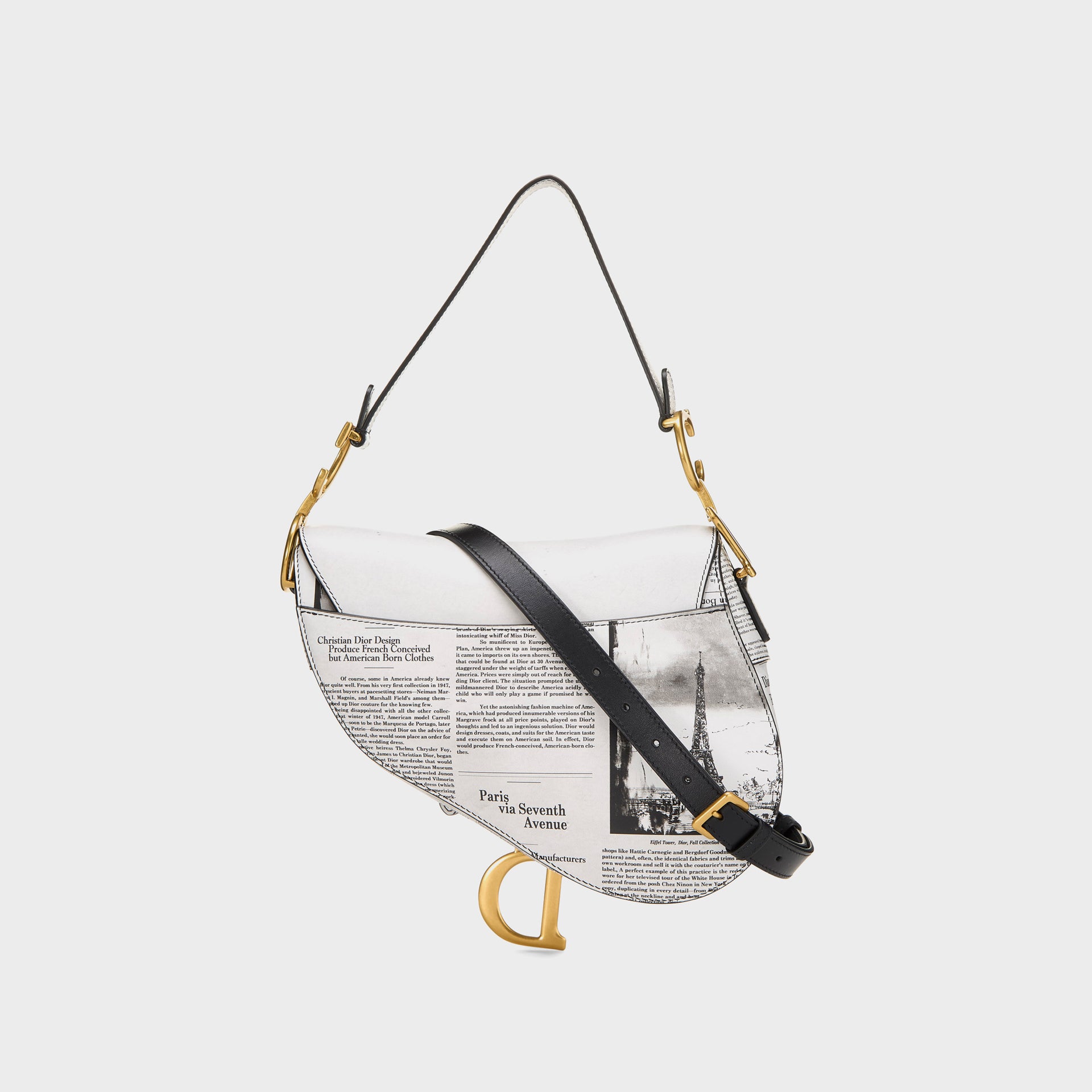 WGACA Dior Calfskin Newspaper Saddle N M - White