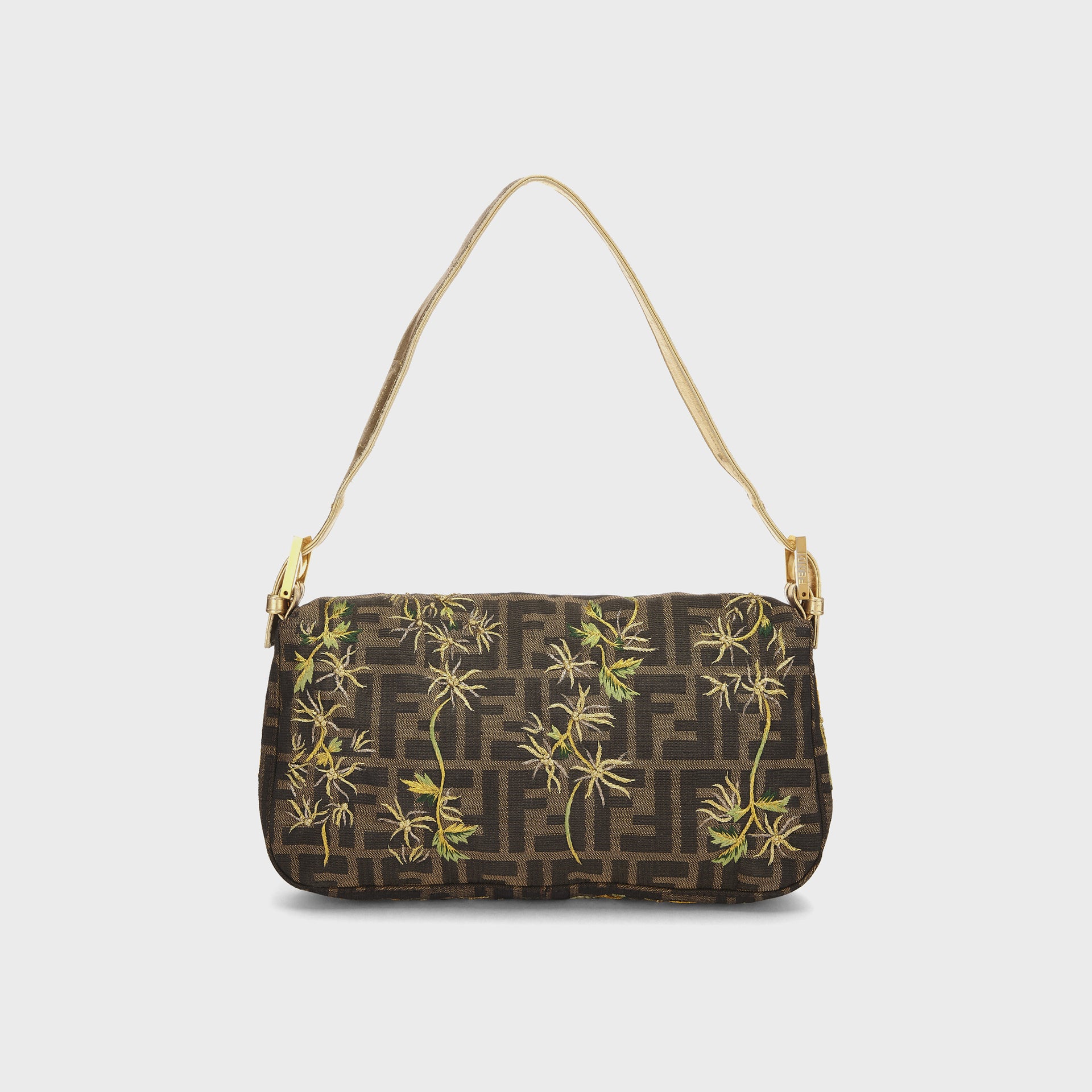 WGACA Fendi Gold Embroidered Baguette - Multi