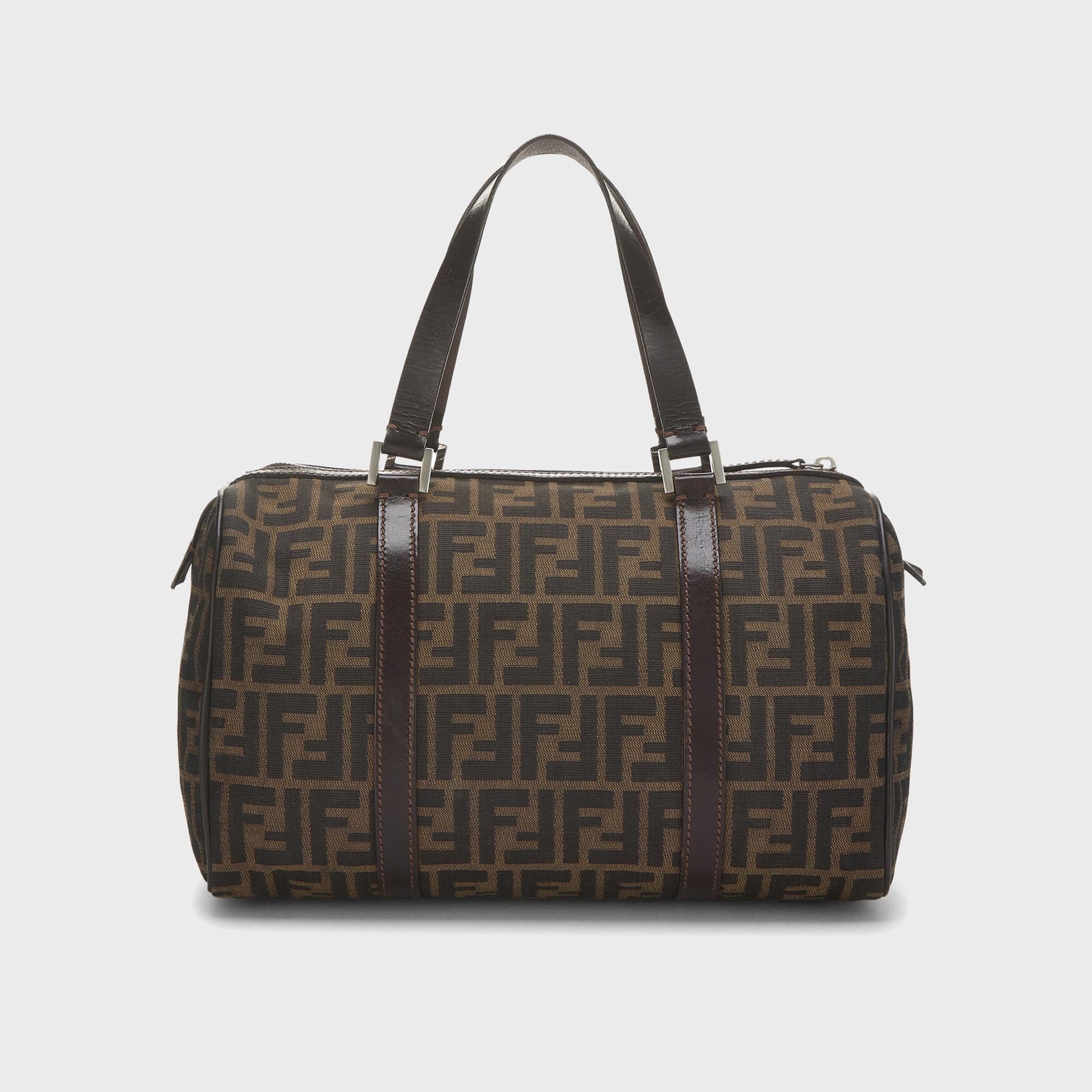 WGACA Fendi Tobacco Zucca Canvas Boston Bag - Brown