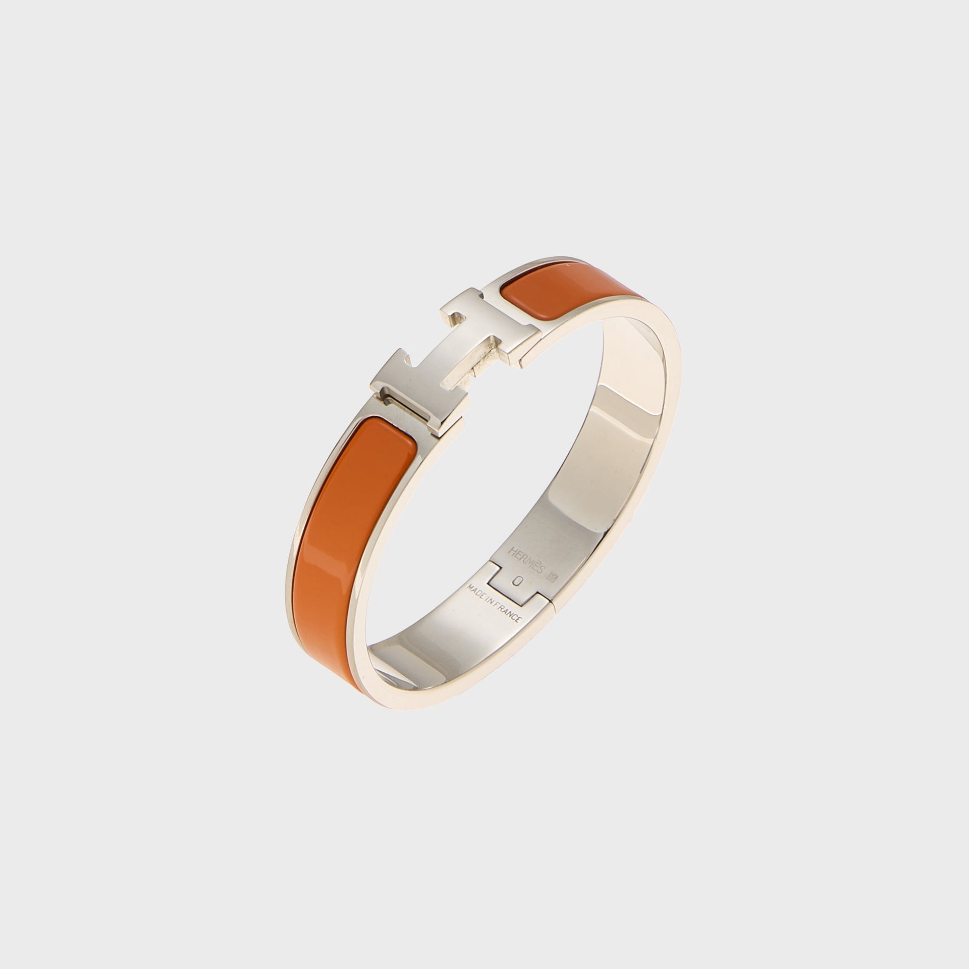 WGACA Hermes Clic Clac Narrow Bracelet - Orange / Silver