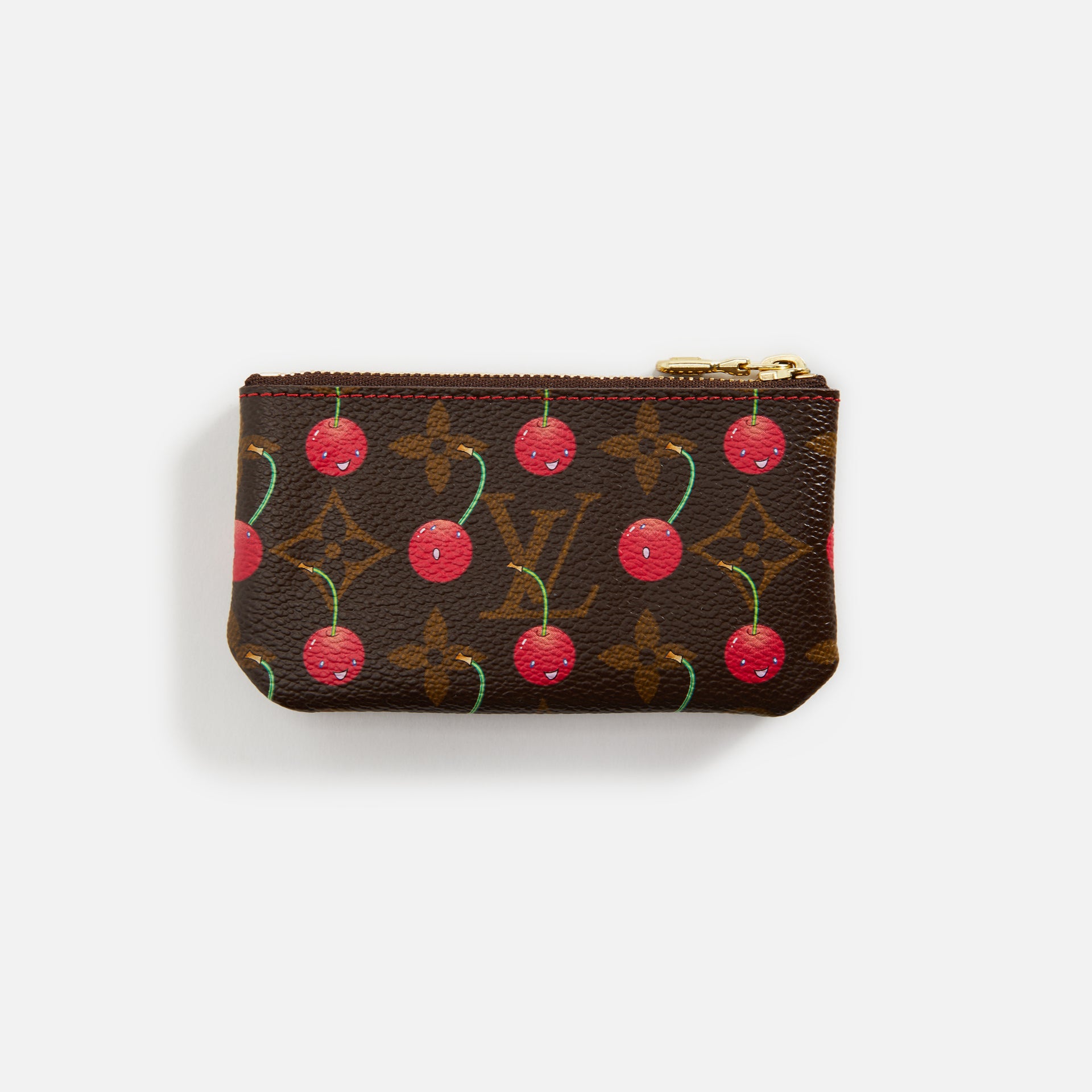 WGACA Louis Vuitton x Takashi Murakami Cherry Clef Pochette Coin Purse - Brown