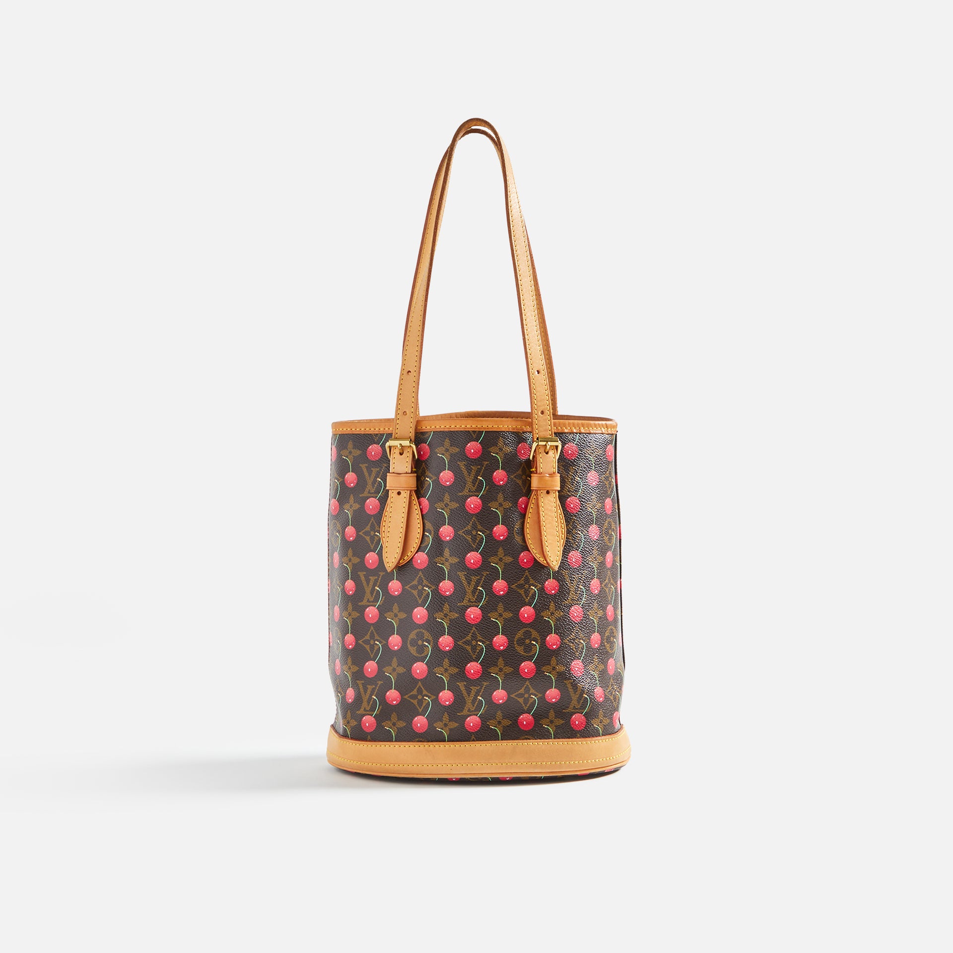 WGACA Louis Vuitton x Takashi Murakami Cherry AB Bucket Petite Bag - Brown