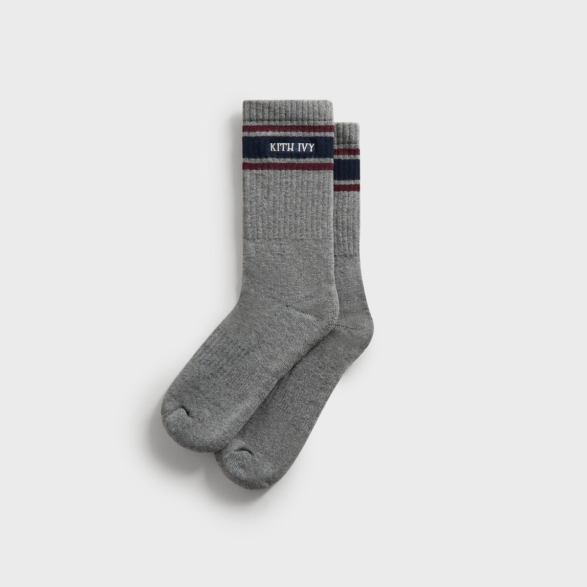 Kith Ivy for Wilson Striped Crew Socks - Mid Heather Grey