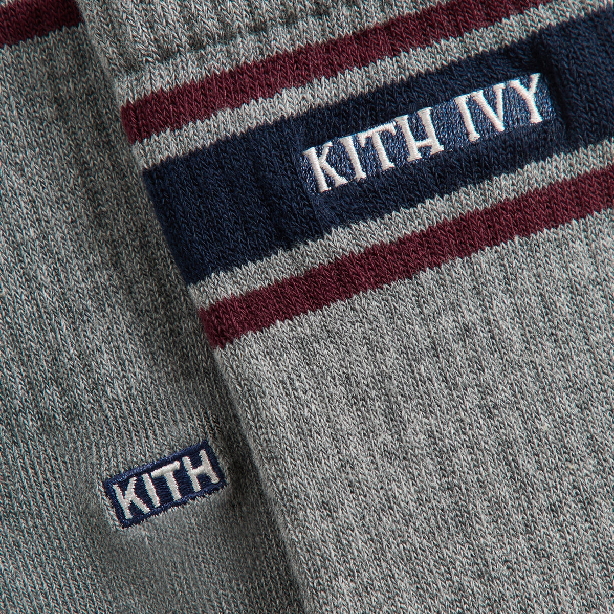 Kith Ivy for Wilson Striped Crew Socks - Mid Heather Grey - PH