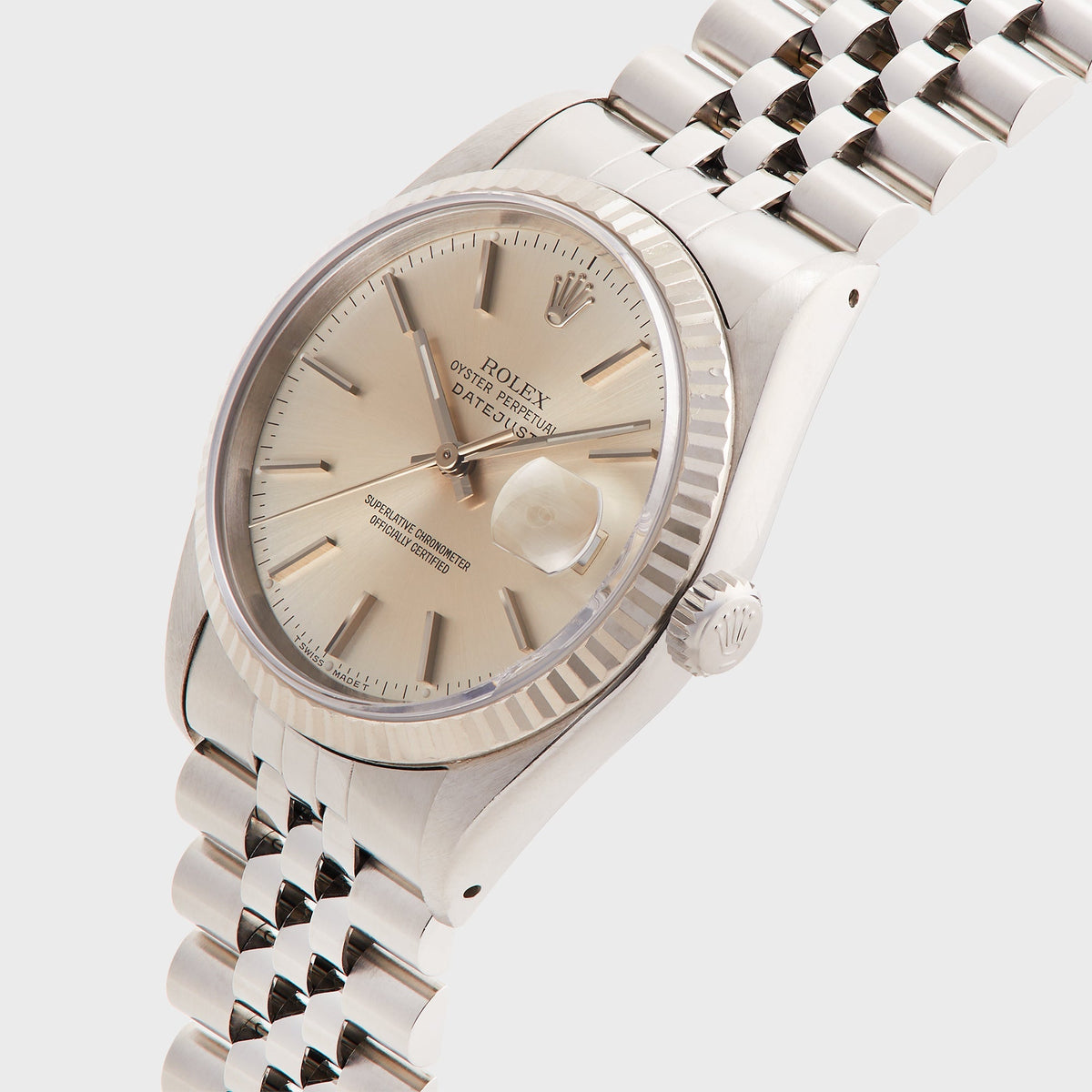 Wind Vintage Rolex Datejust Reference 16234 Unpolished Silver Dial - Silver