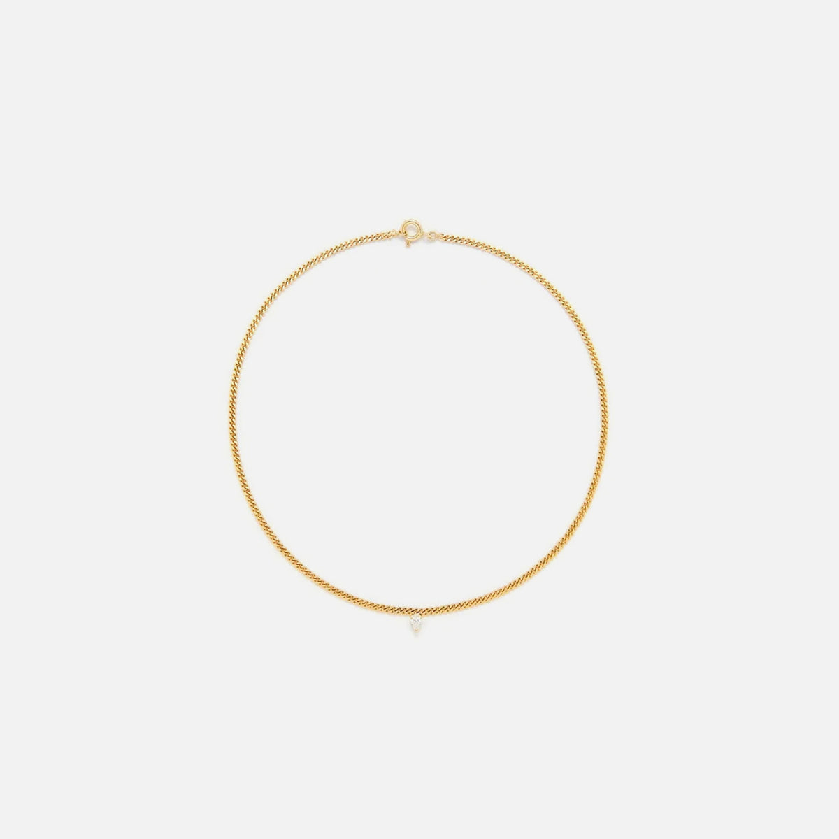 Yvonne Leon Collier Gourmette Flottant Diamant Poire - Yellow