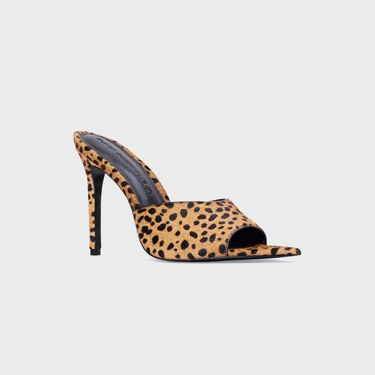 Black Suede Studio Bella 100 Mule - Camel Dotted Cheetah