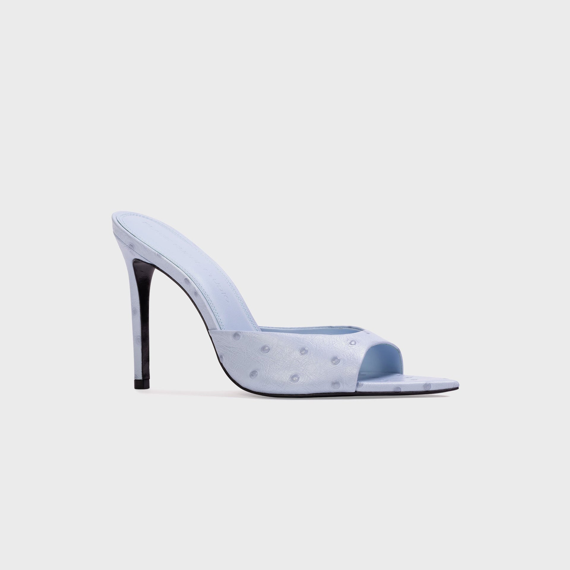 Black Suede Studio Brea - Sky Ostrich Leather