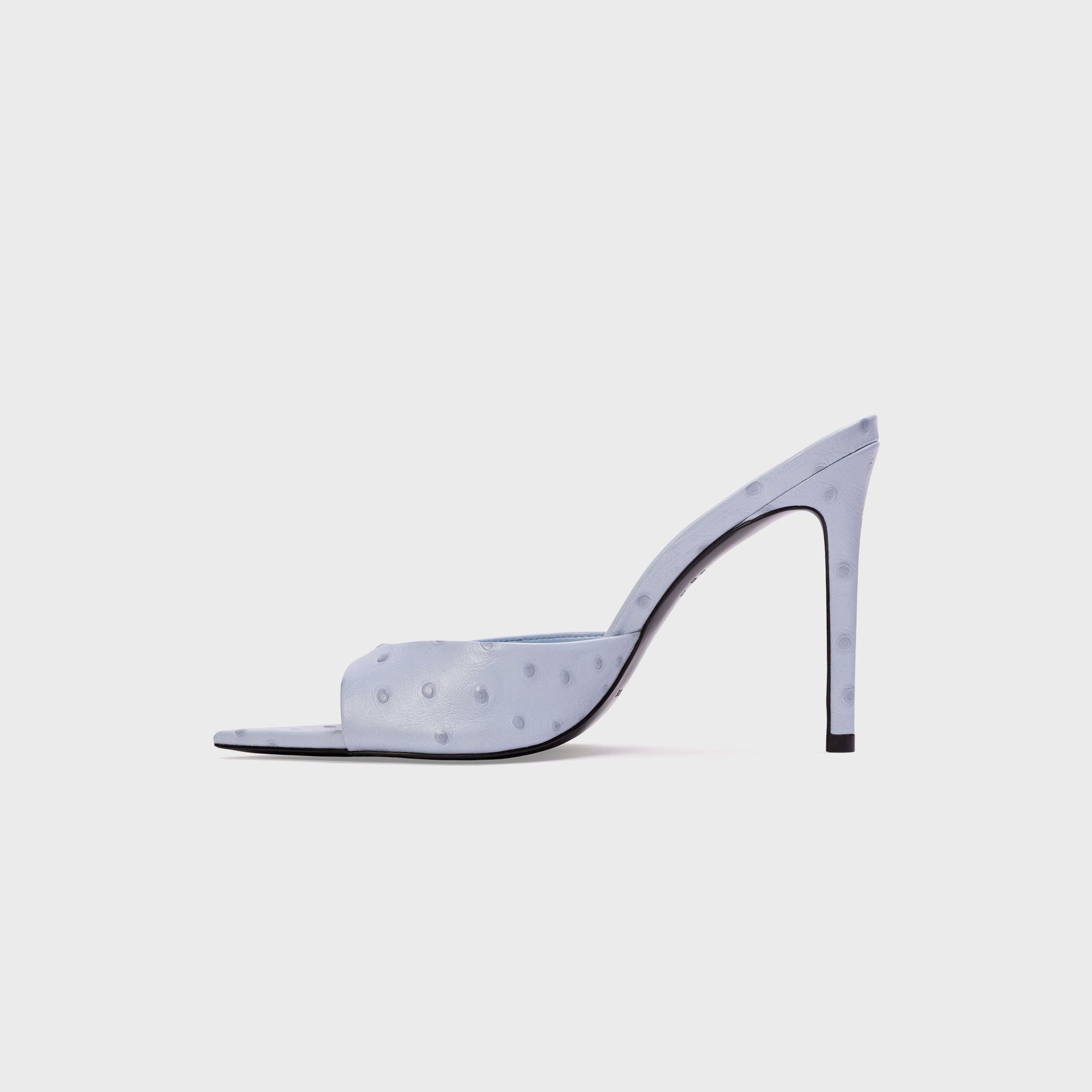 Black Suede Studio Brea - Sky Ostrich Leather