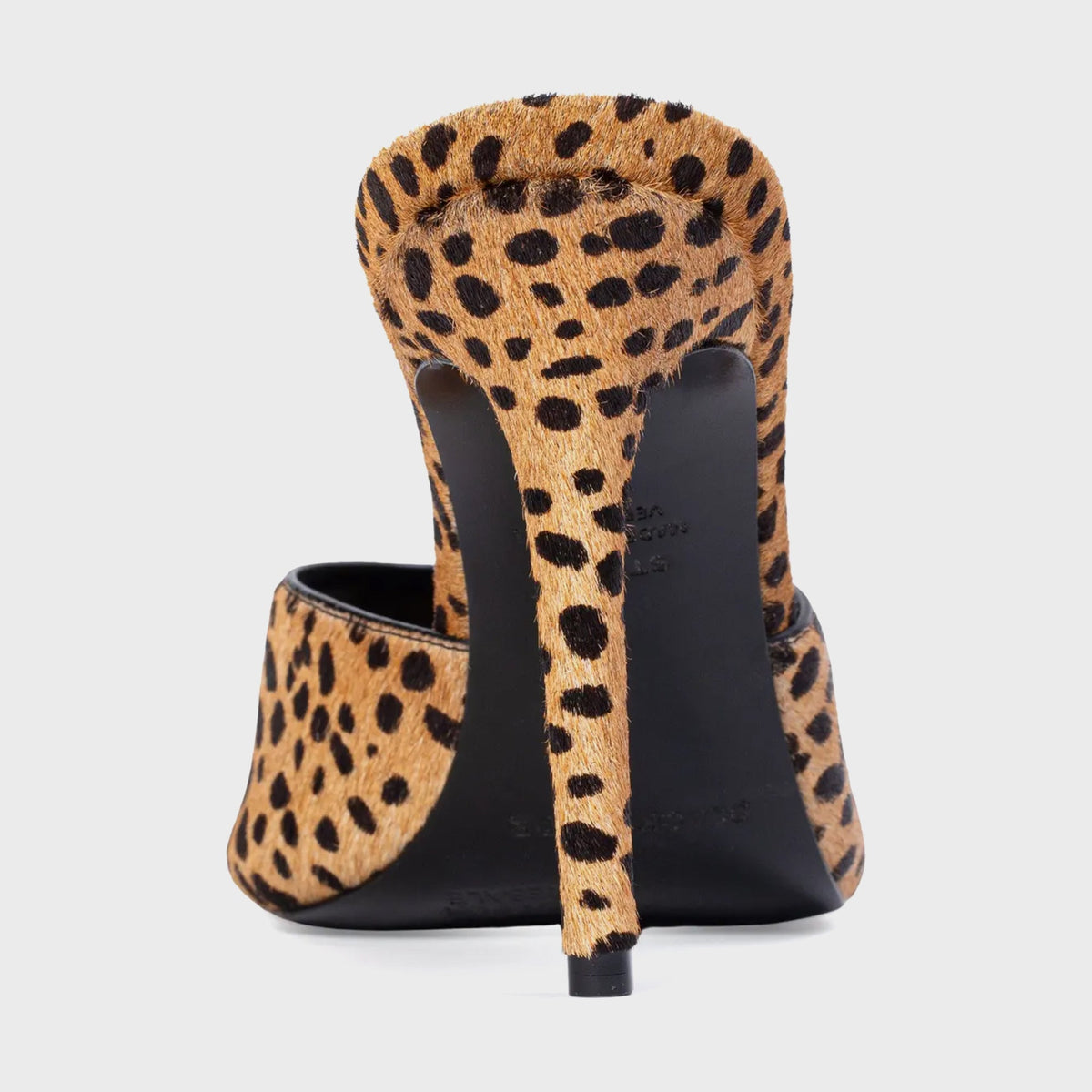 Black Suede Studio Bella 100 Mule - Camel Dotted Cheetah