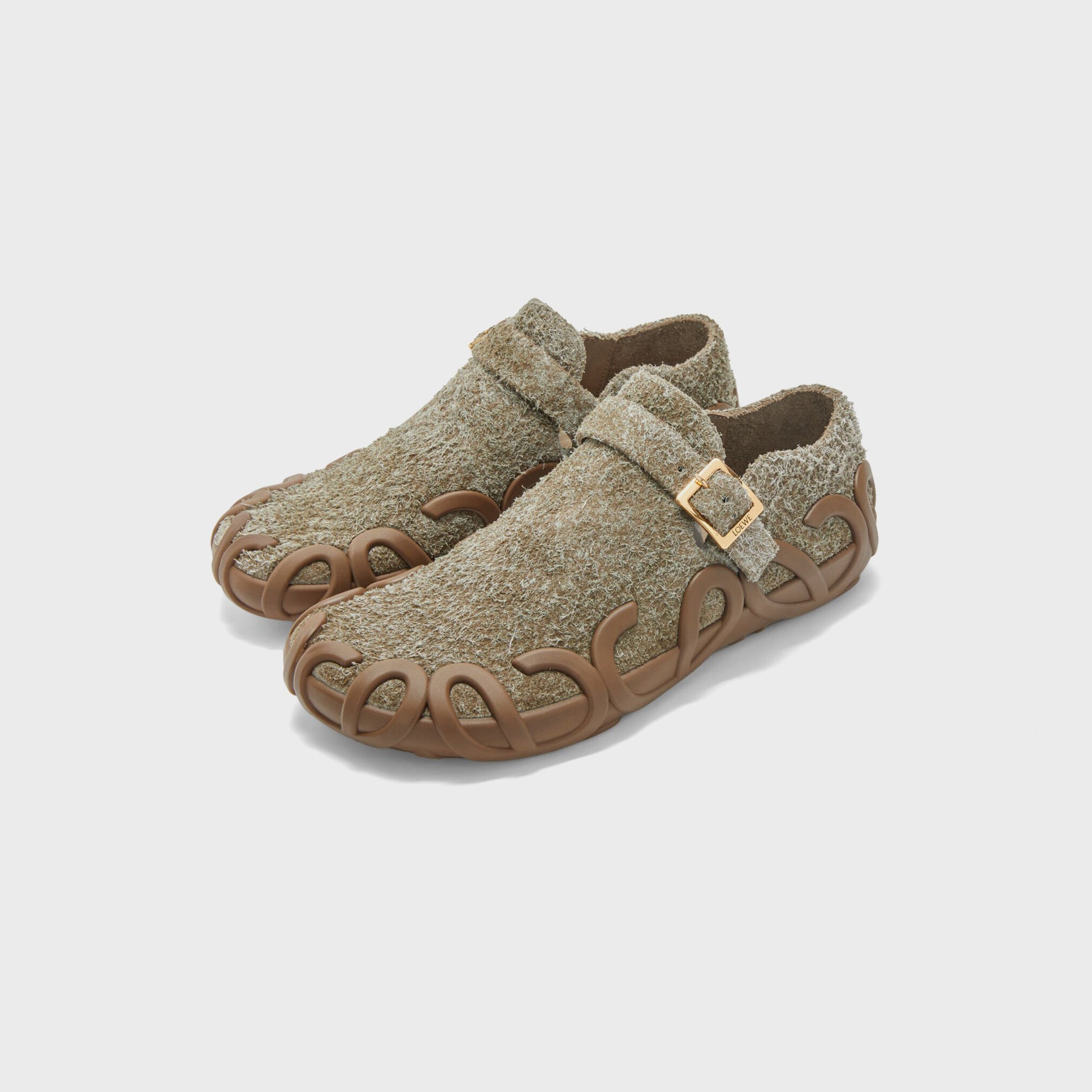 Loewe Rise Buckle Slip On - Khaki Green