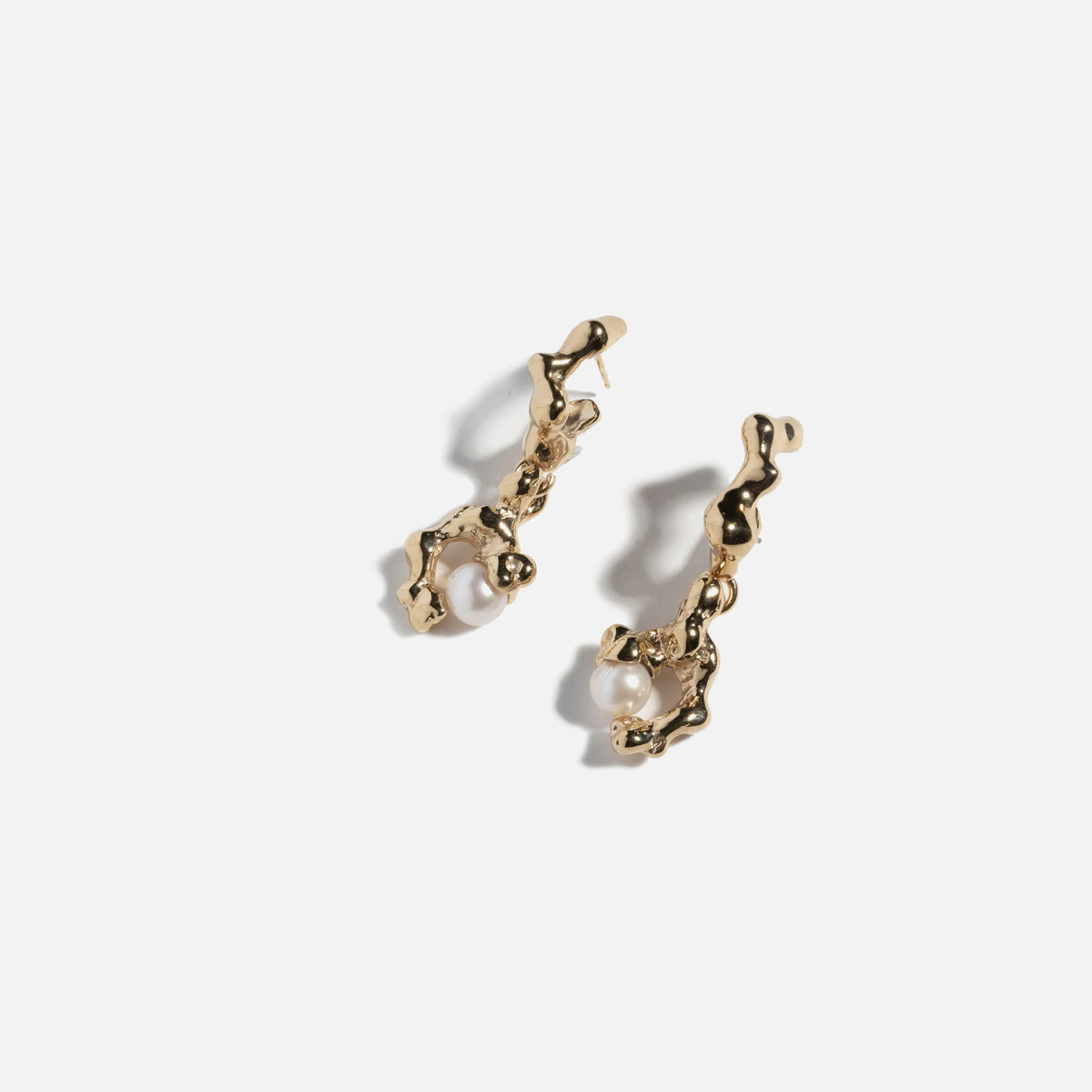 Faris Fellini Drops Earring - 14K Gold Plated Bronze