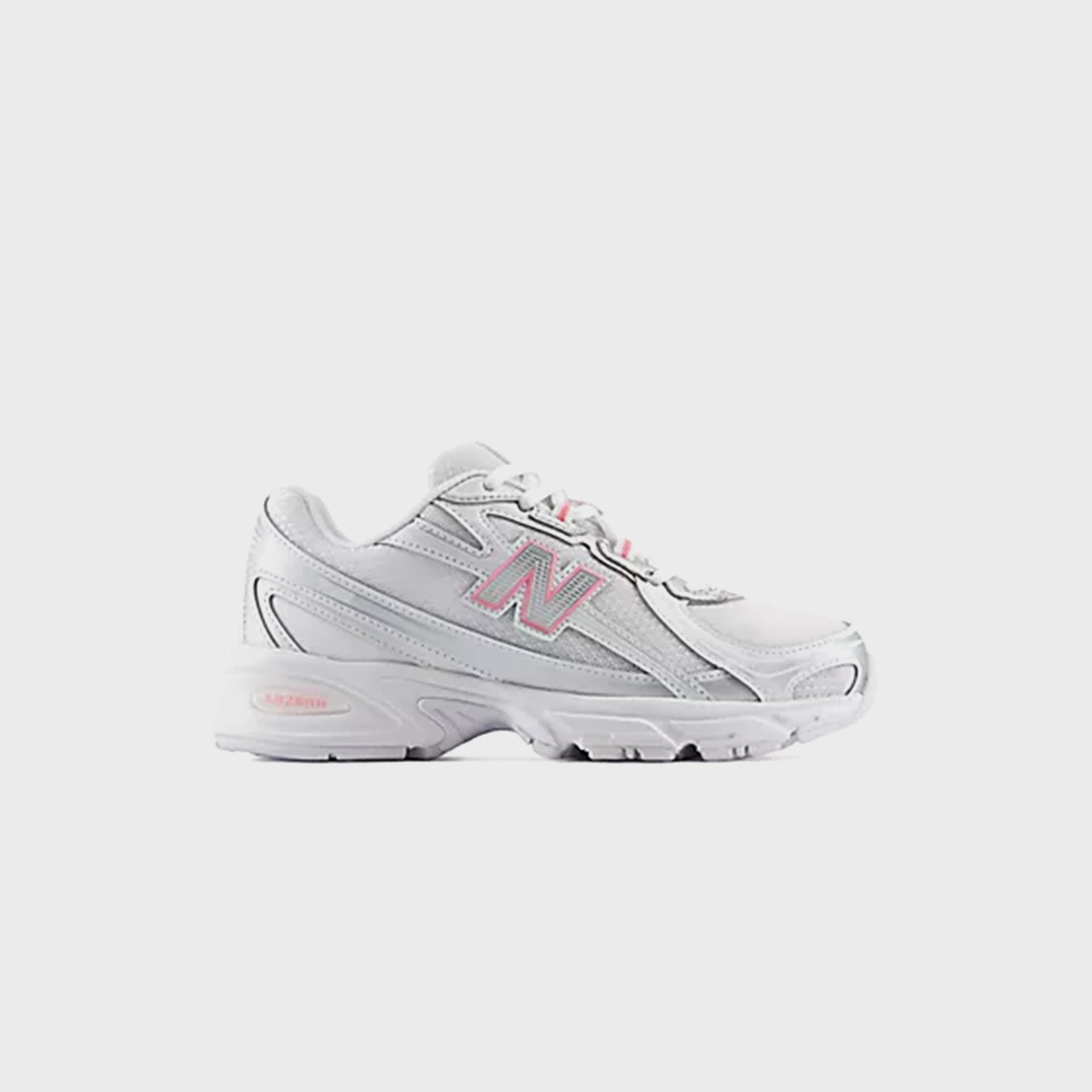 New Balance GS 740 Bungee Lace - Silver Metallic / Signal Pink