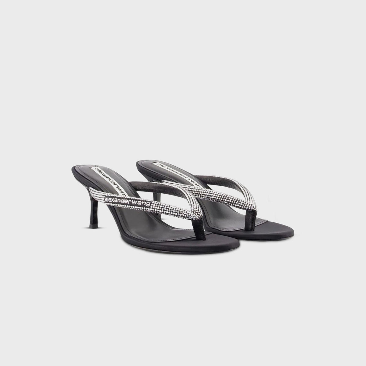 Alexander Wang Courtney Thong Logo Sandal - Black / Silver