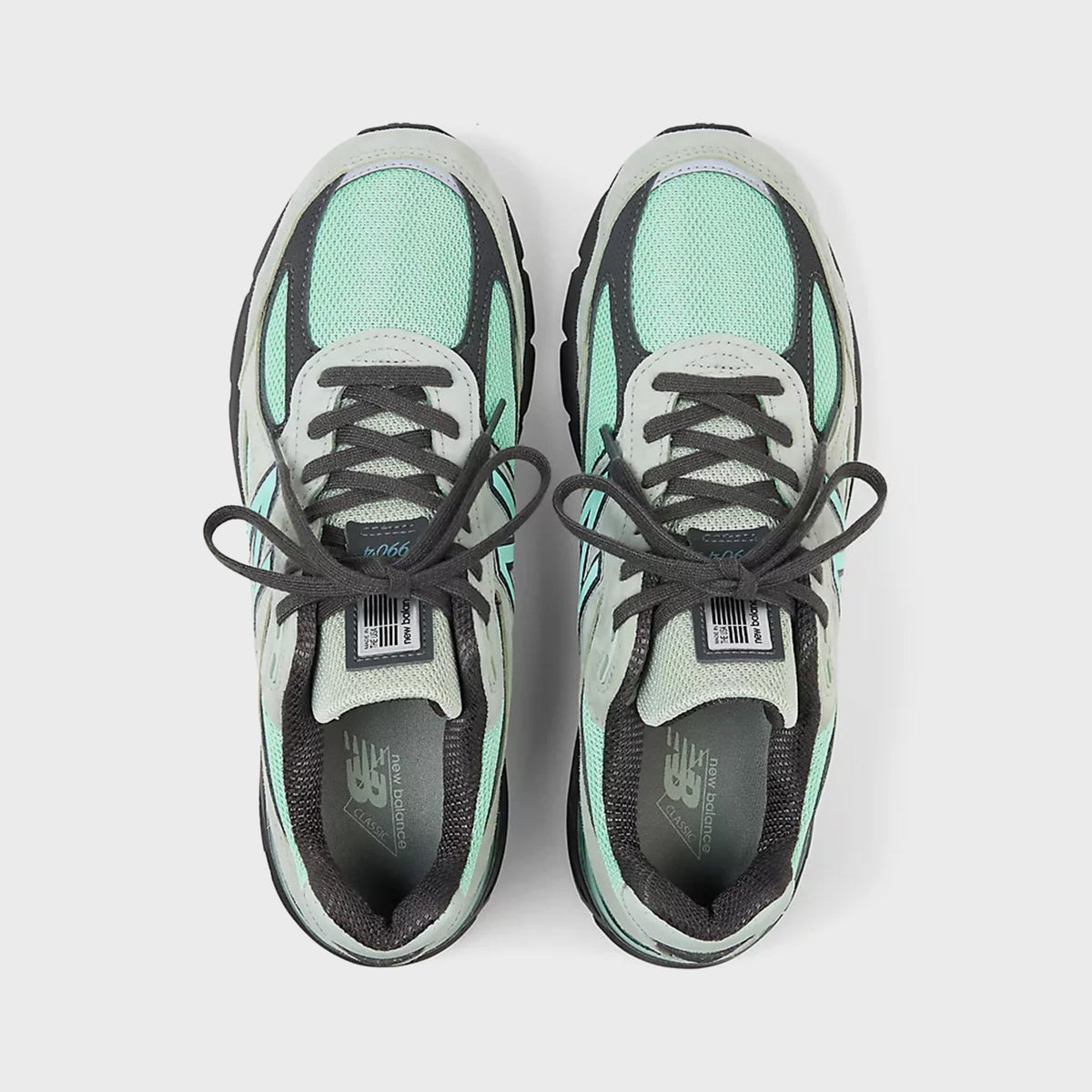 New Balance Made in USA 990v4 - Silver Moss / Bright Mint