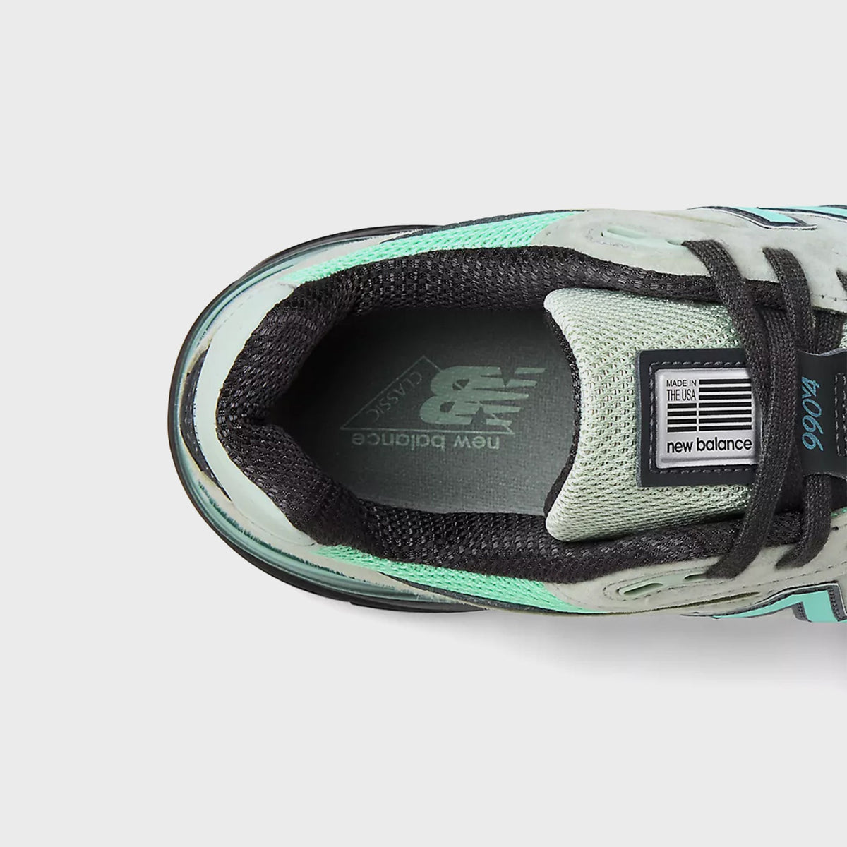 New Balance Made in USA 990v4 - Silver Moss / Bright Mint