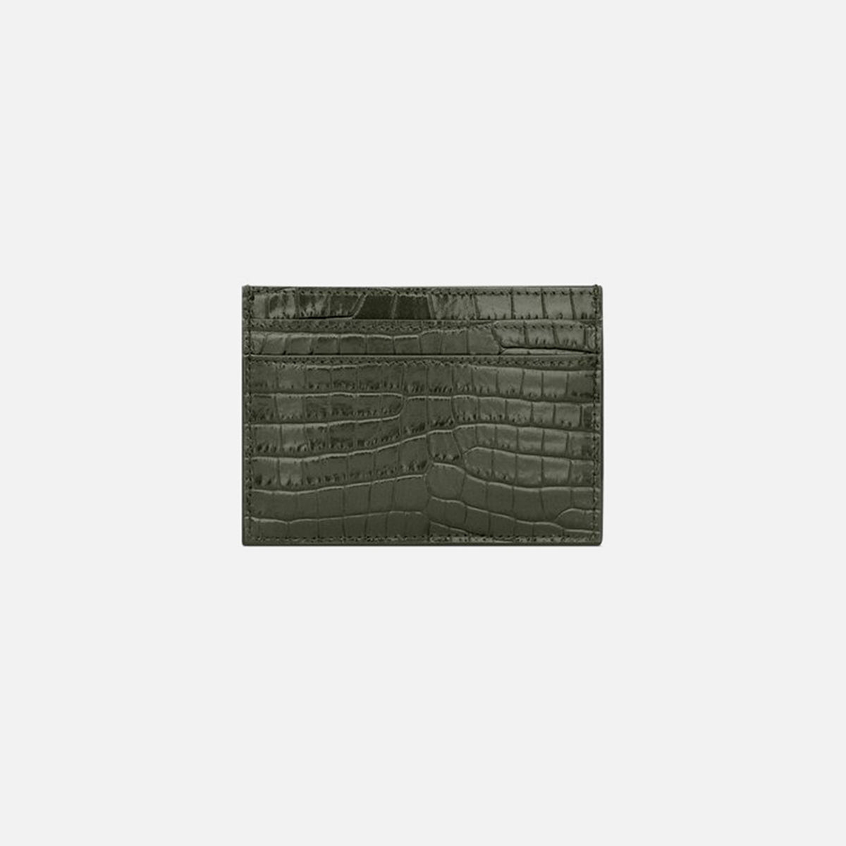 Saint Laurent YSL PCC 172Y Embossed Monogram Card Holder - Foliage Green