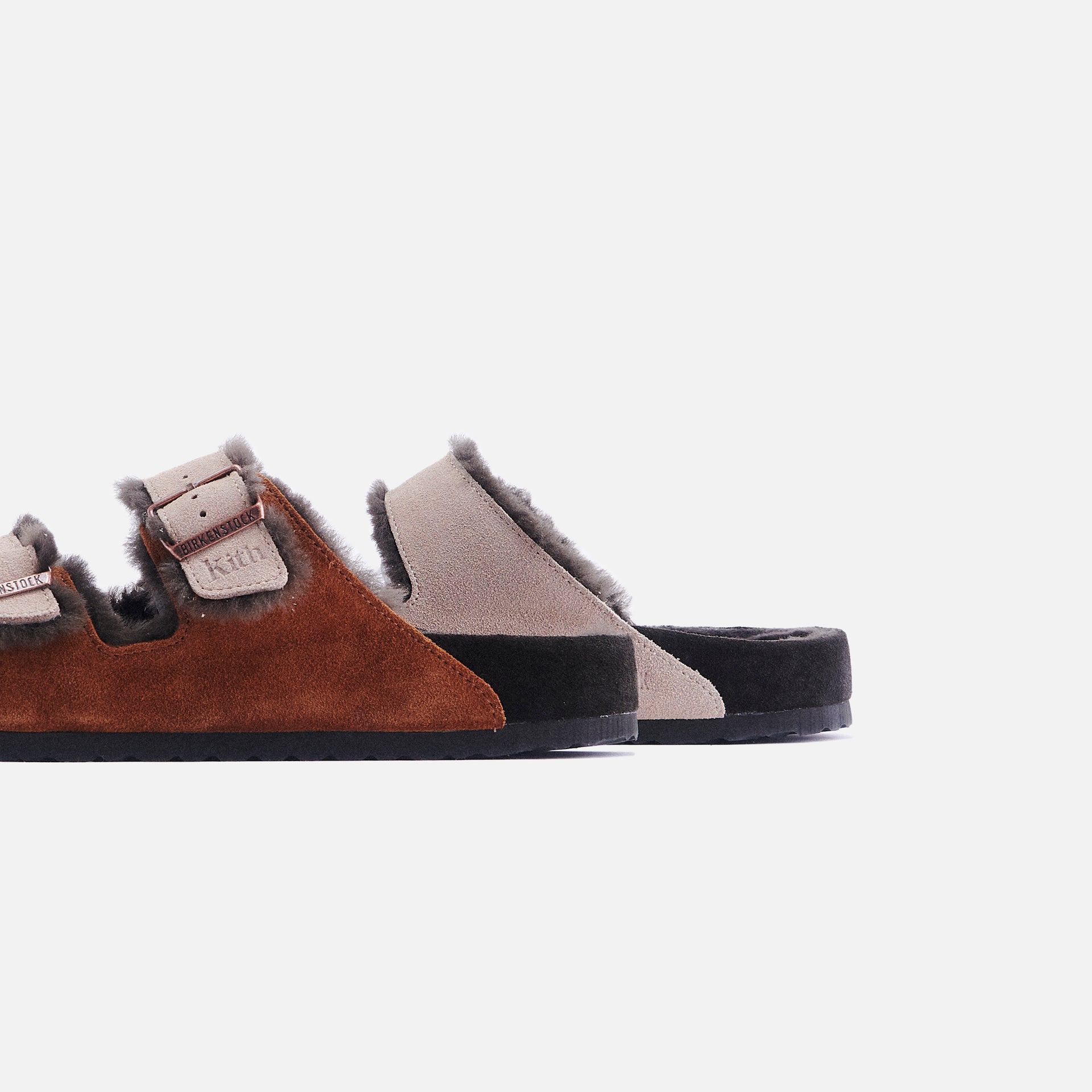 Kith for Birkenstock Arizona Shearling - Mink / Dark Brown