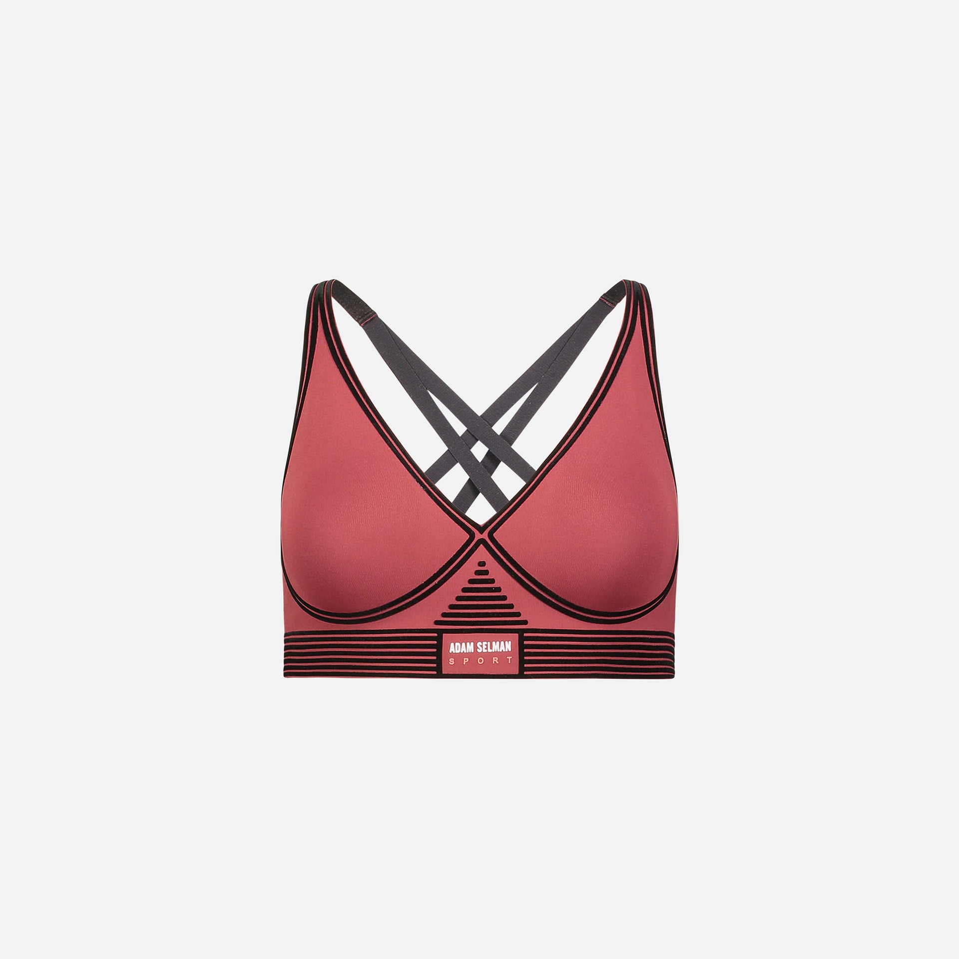 Adam Selman Bonded Active V-Neck Bra - Oxblood