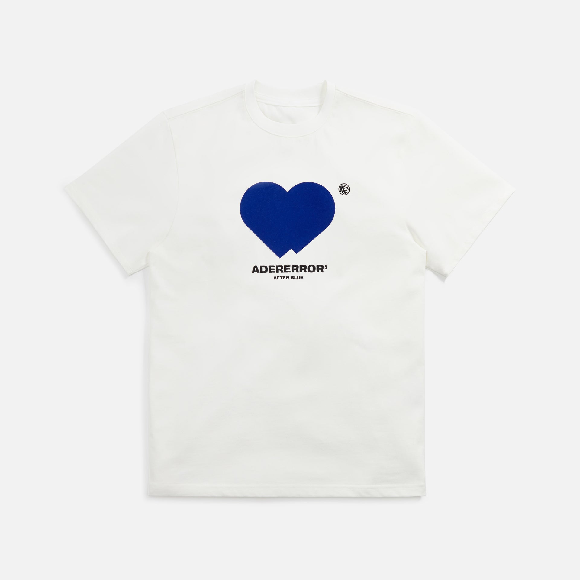 Ader Error Semi-Oversized Front Printed Heart Tee - White