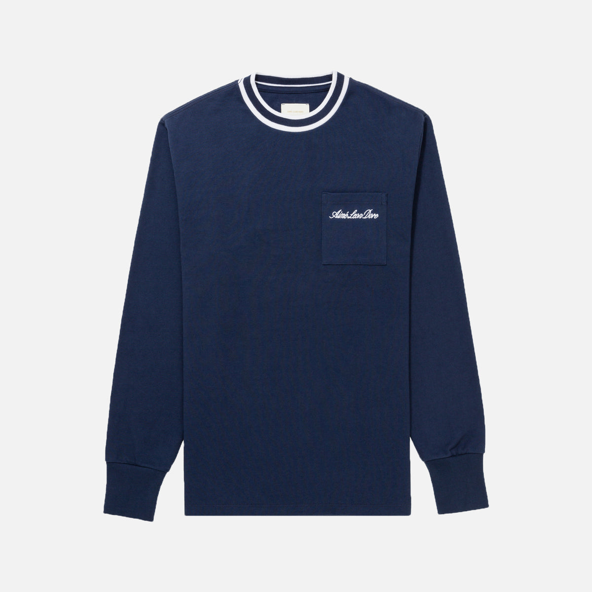Aimé Leon Dore Striped Collar L/S Tee - Maritime Blue