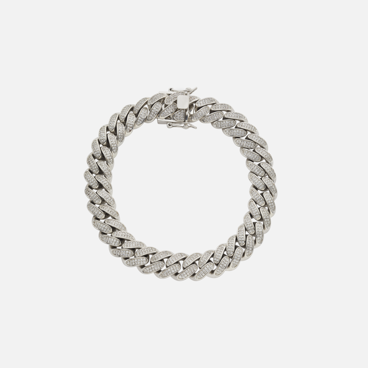 Amy Shehab Large Crystal Cuban Link Choker - Silver