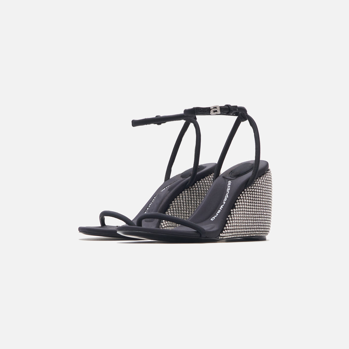 Alexander Wang Dahlia 95 Crystal Wedge Sandal - Black