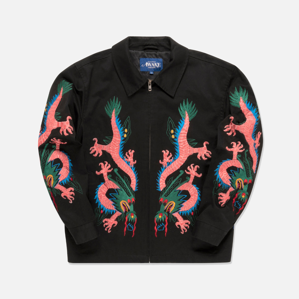 Awake Twin Dragon Harrington Jacket - Black