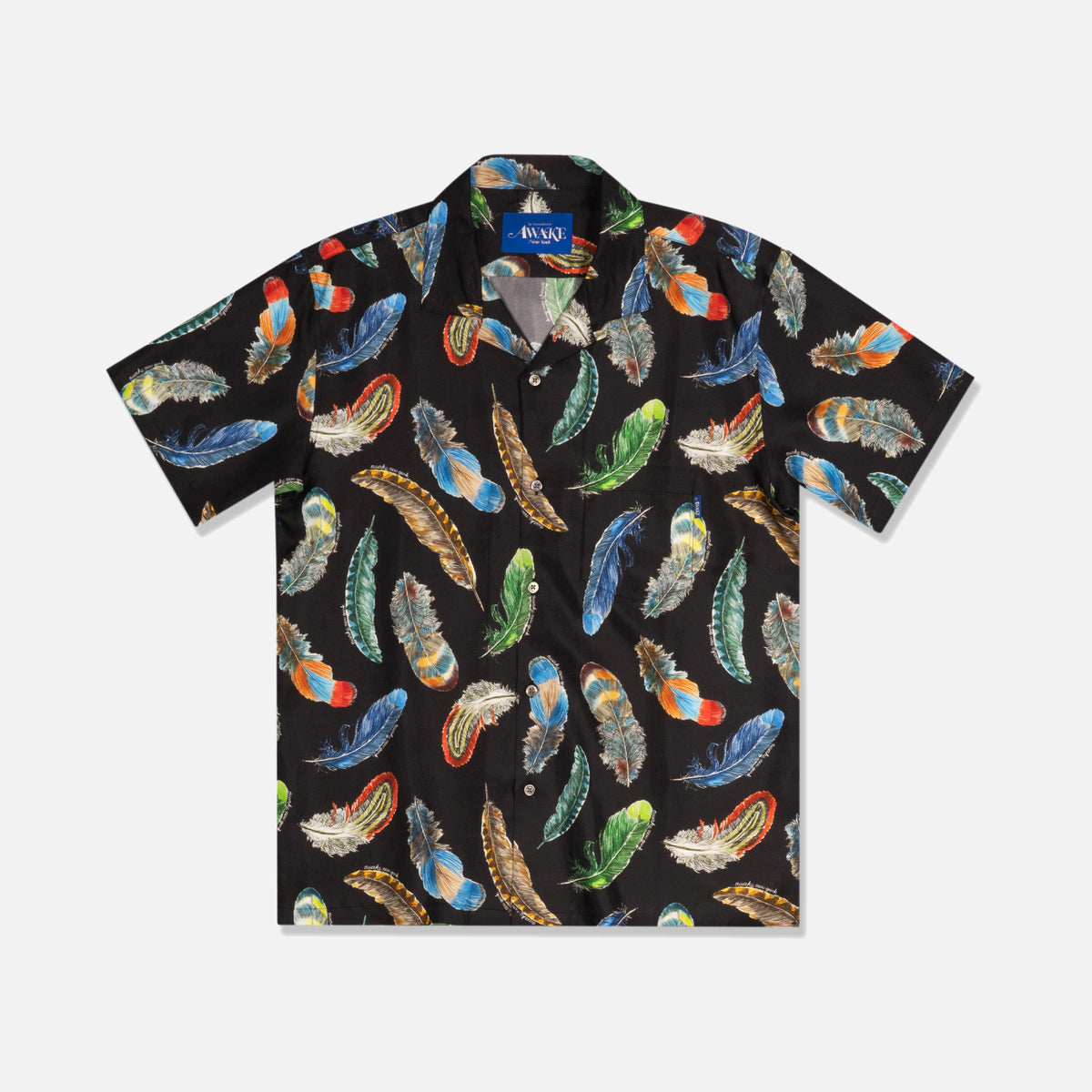 Awake NY Feathers Silk Shirt - Black