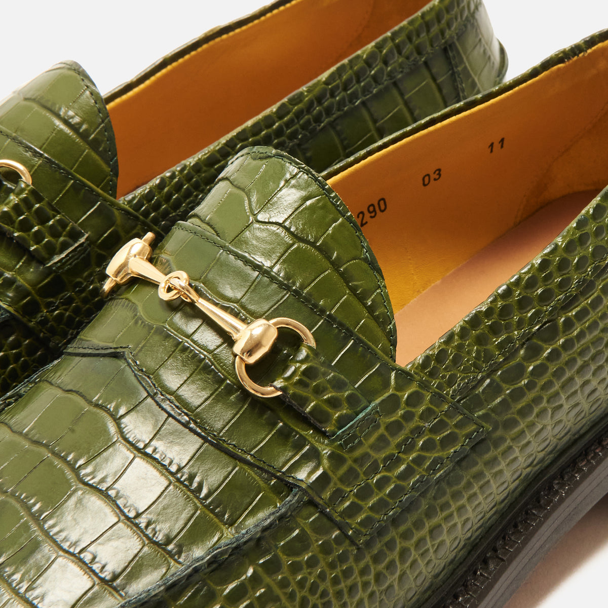 Blackstock & Weber The Mason Horse Bit Loafer - Green Croc