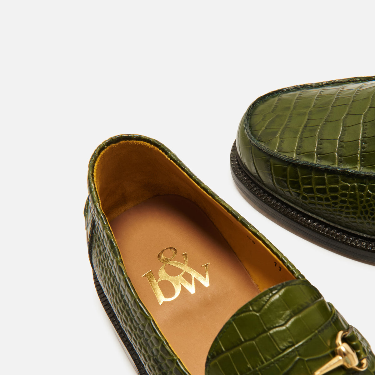 Blackstock & Weber The Mason Horse Bit Loafer - Green Croc