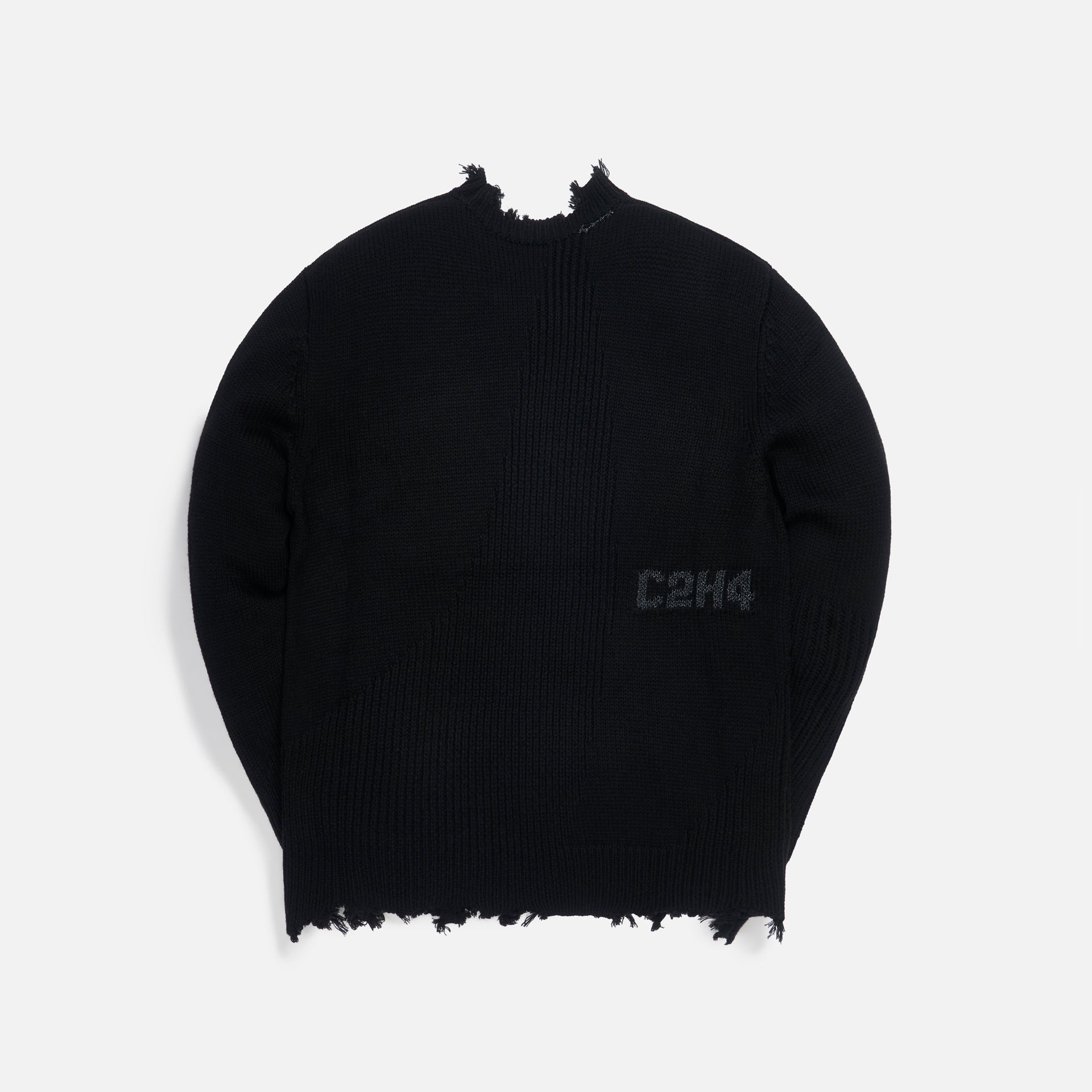 C2H4 Arc Sculpture Knit Sweater - Black