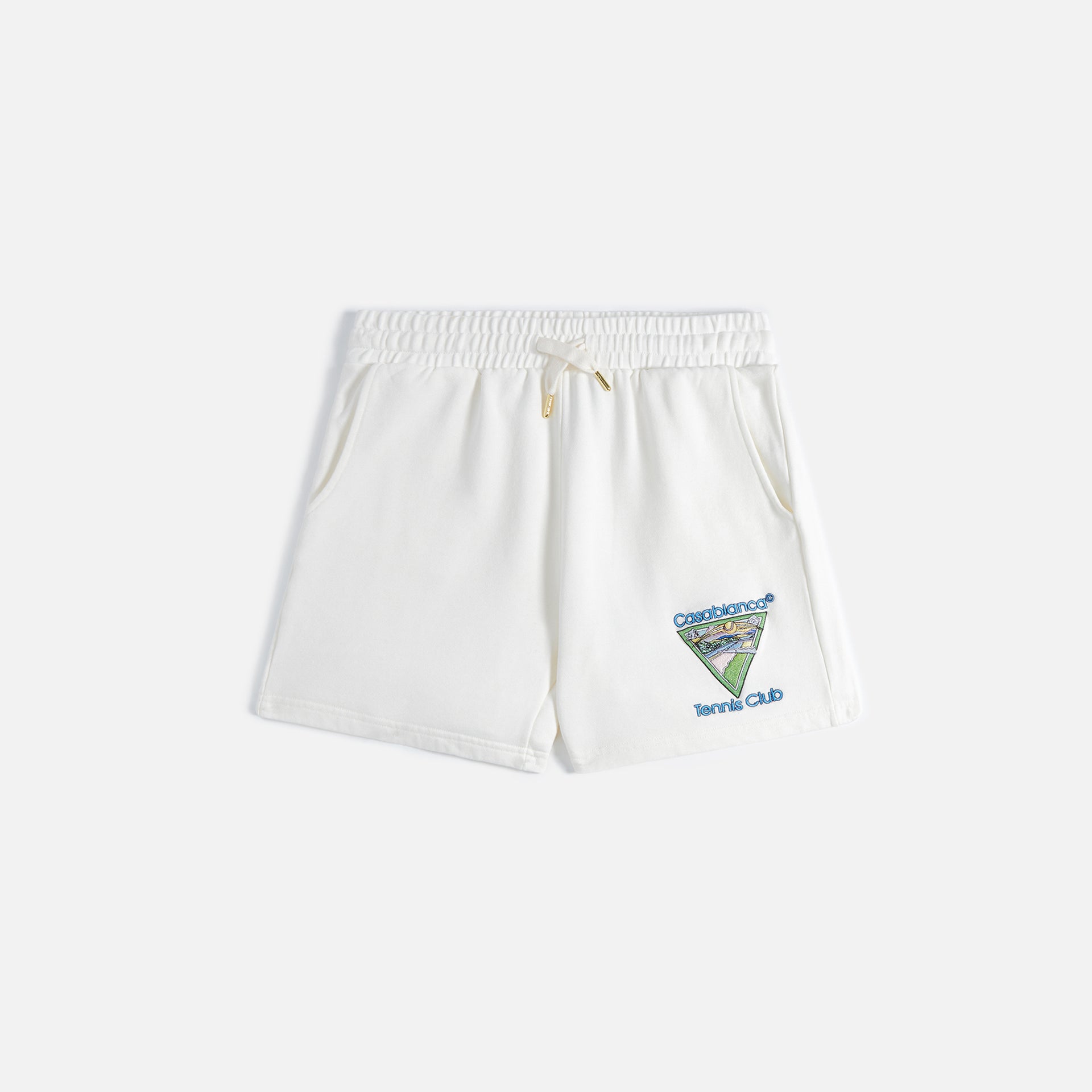 Casablanca Tennis Club Icon Embroidered Sweatshort - White
