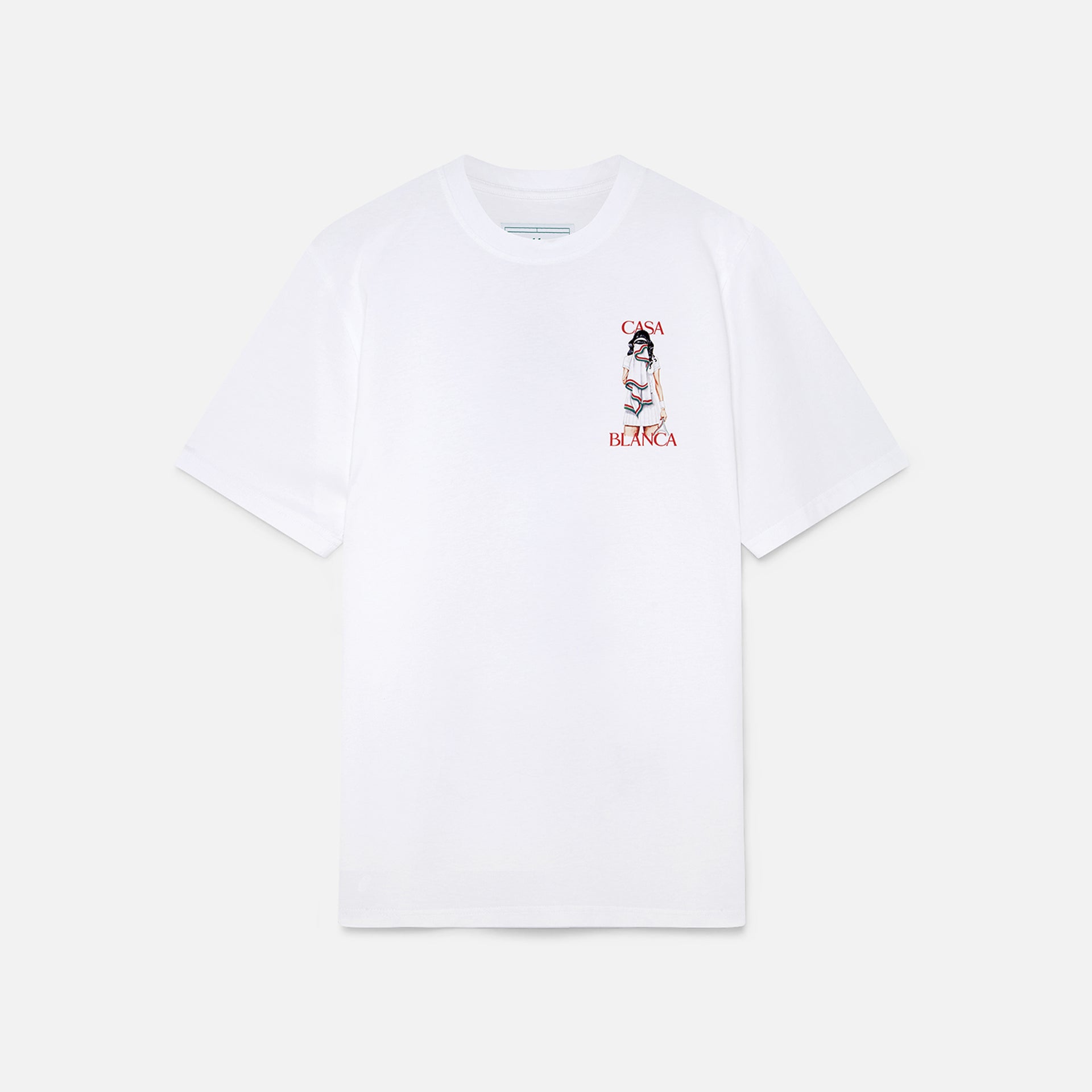 Casablanca Printed Tee w/ Tennis Girl - White