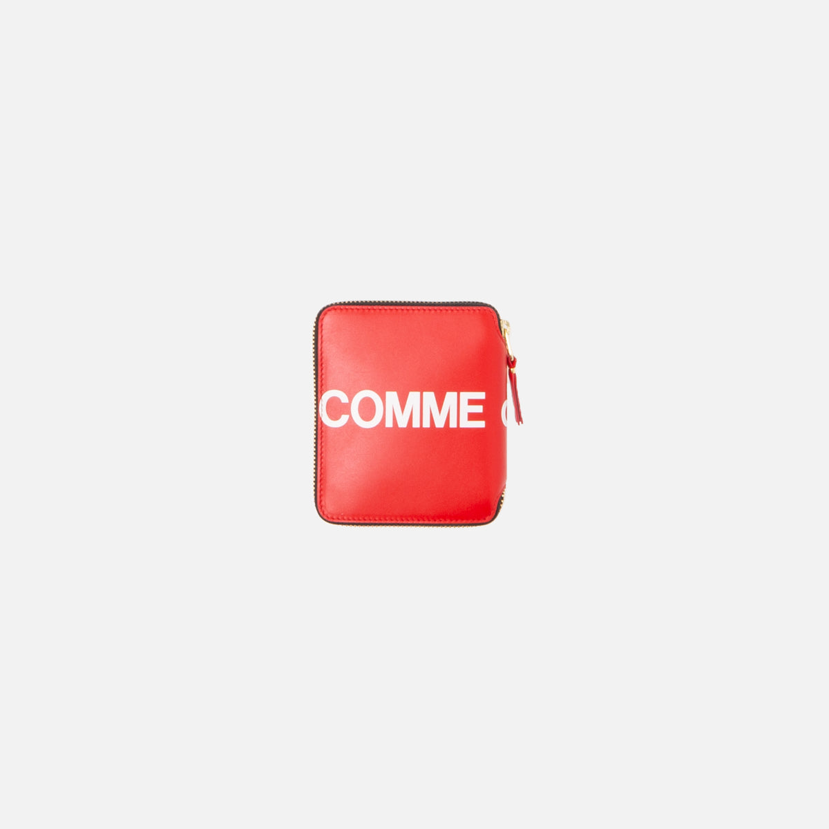 CDG Pocket Zip Around Wallet Huge Logo - Red