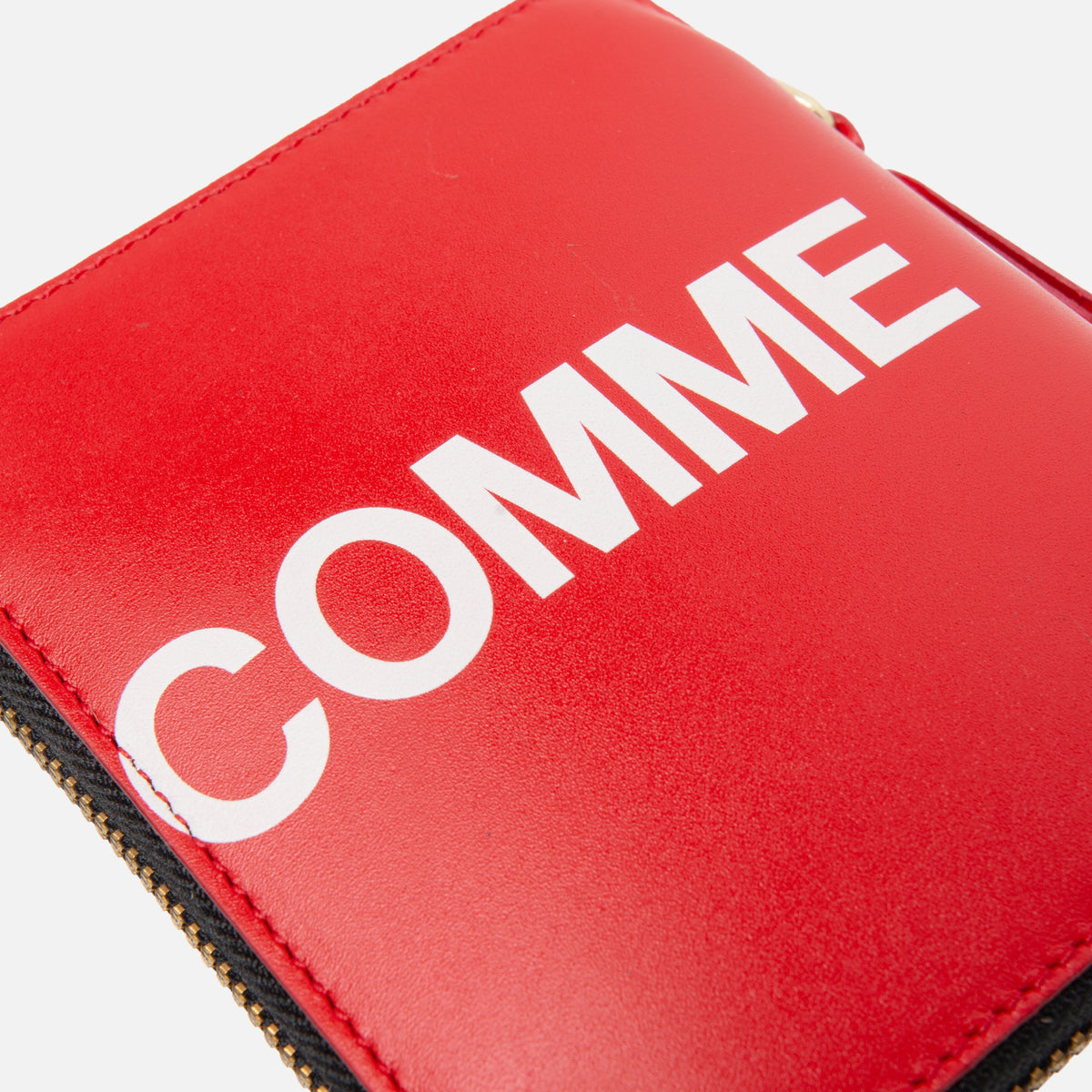 CDG Pocket Zip Around Wallet Huge Logo - Red