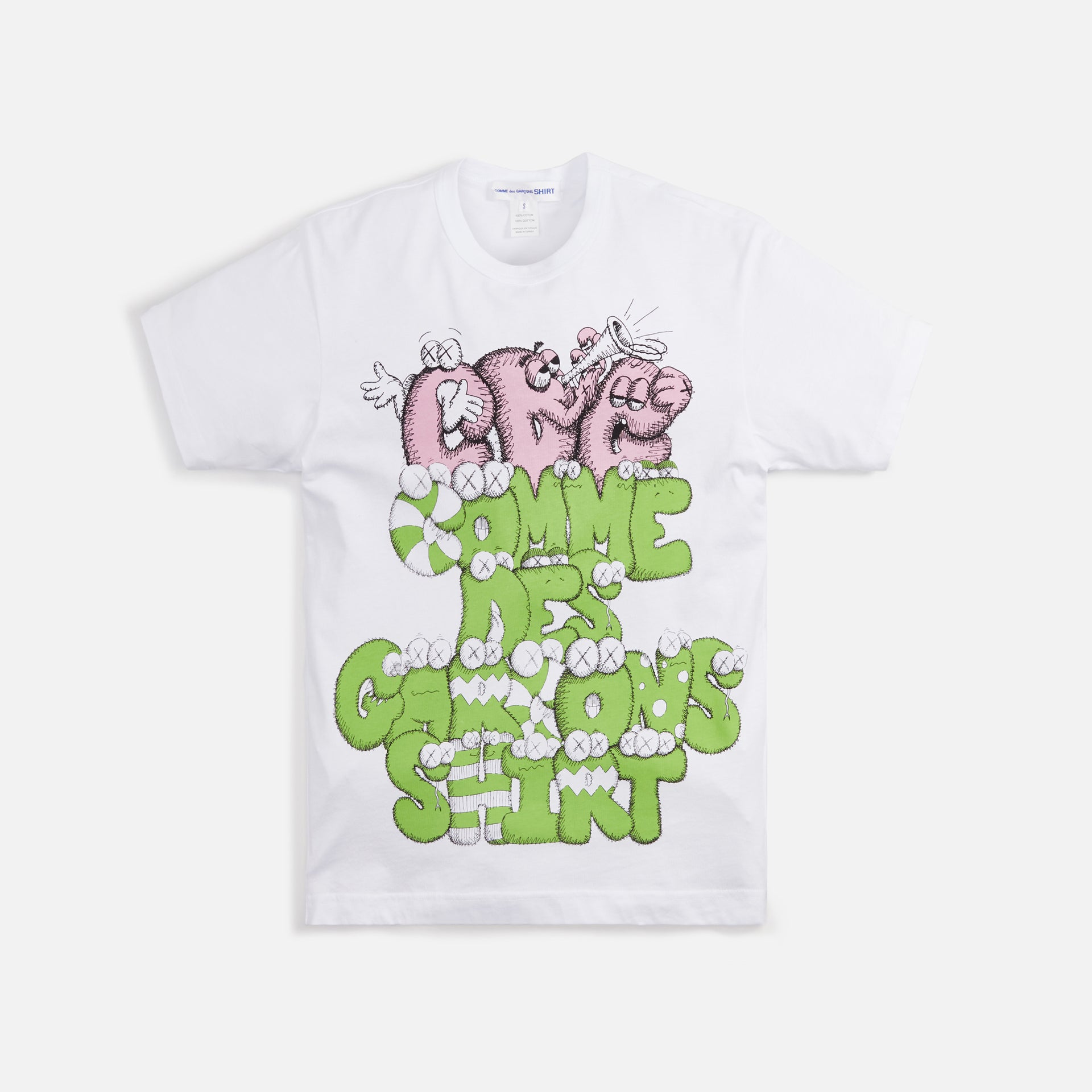 Comme des Garçons Shirt Cotton Jersey Kaws Print Tee - White